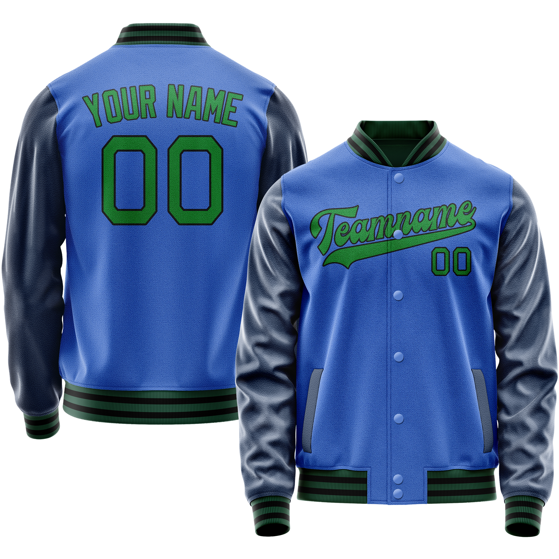Maßgeschneidertes Elektrisch Blau Neongrün Jacke JA02240617YH130