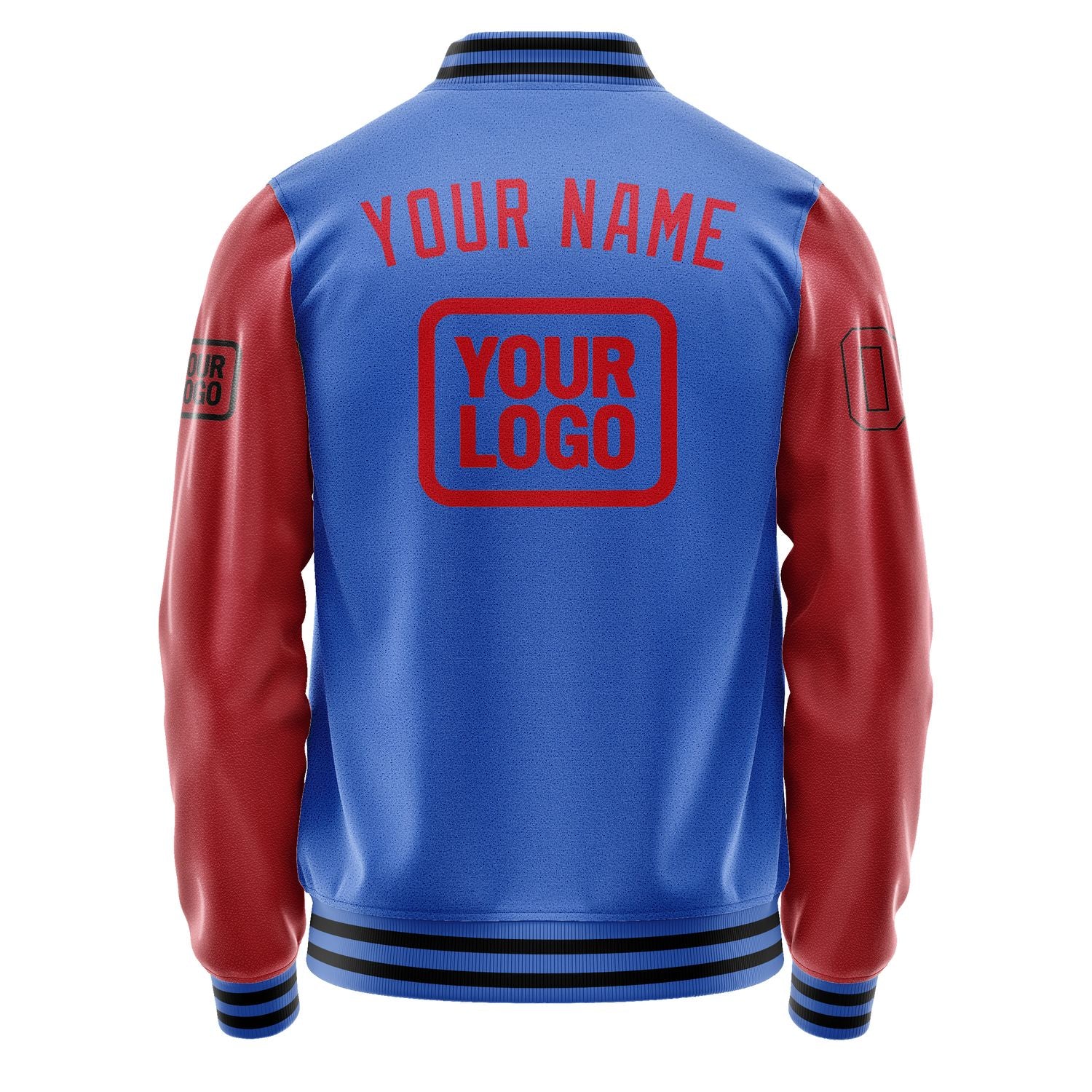 Maßgeschneidertes Himmelblau Rot Jacke JA090914091717141417