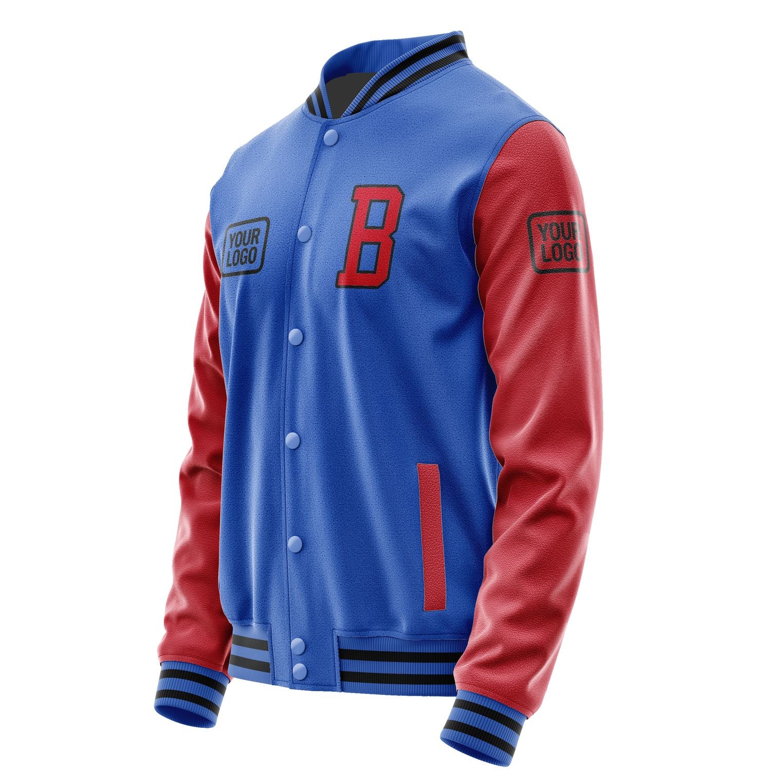 Maßgeschneidertes Himmelblau Rot Jacke JA090914091717141417