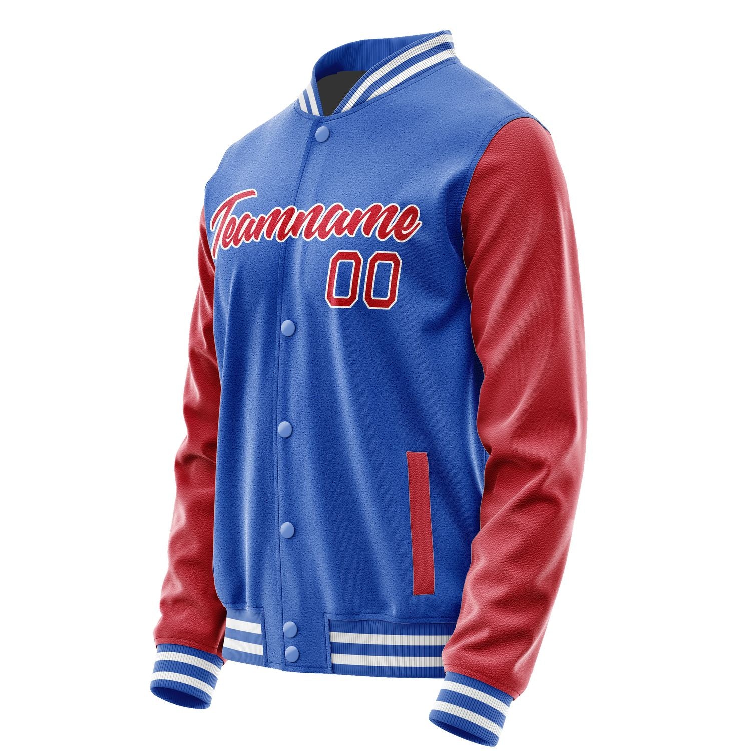 Maßgeschneidertes Himmelblau Rot Jacke JA0909140917B21714