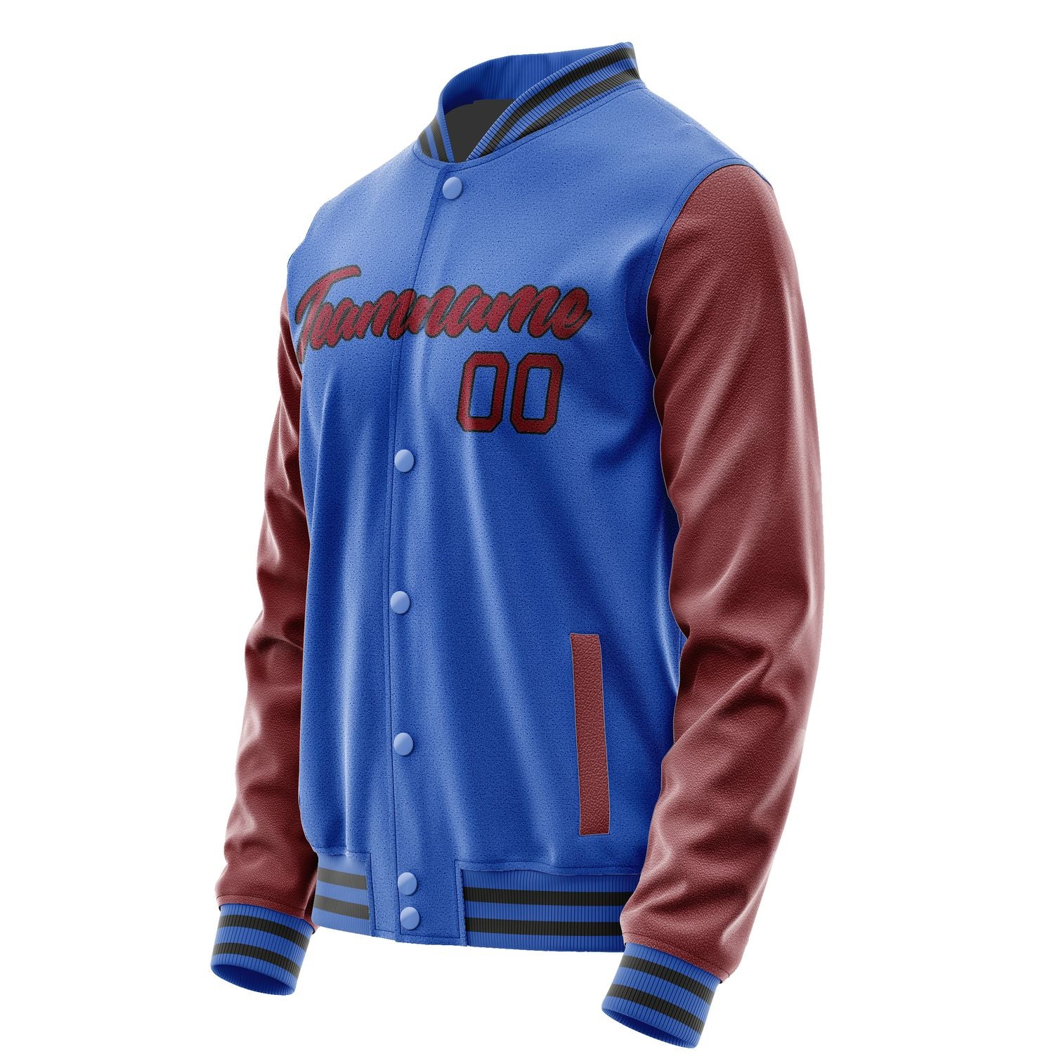 Maßgeschneidertes Himmelblau Karmesinrot Jacke JA0909150918B21815