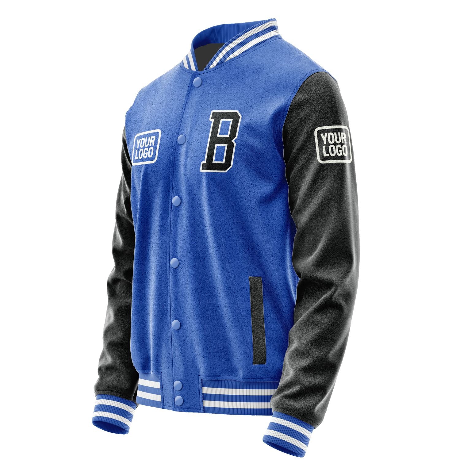 Maßgeschneidertes Himmelblau Schwarz Jacke JA090917091818171718