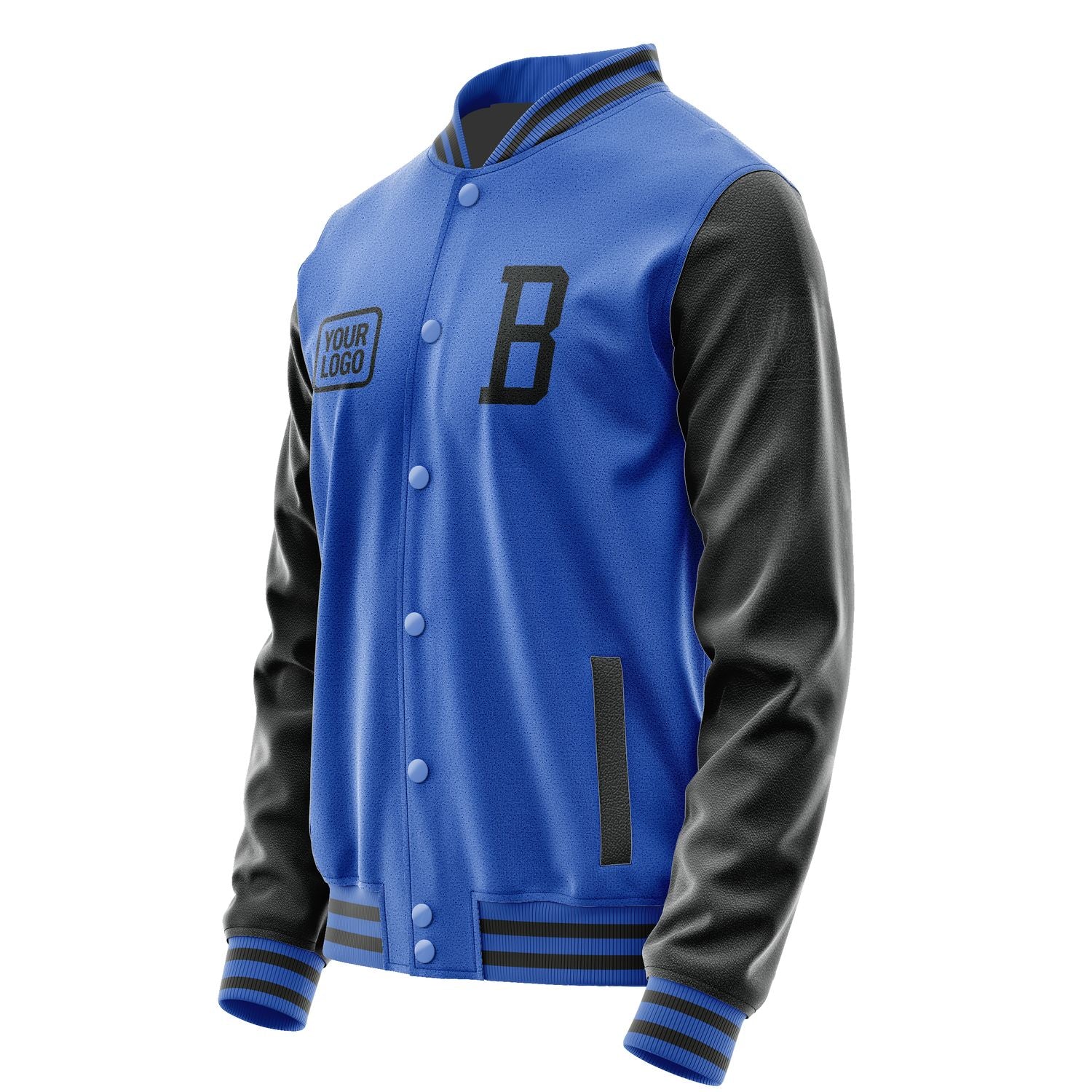 Maßgeschneidertes Himmelblau Schwarz Jacke JA090917092017171717