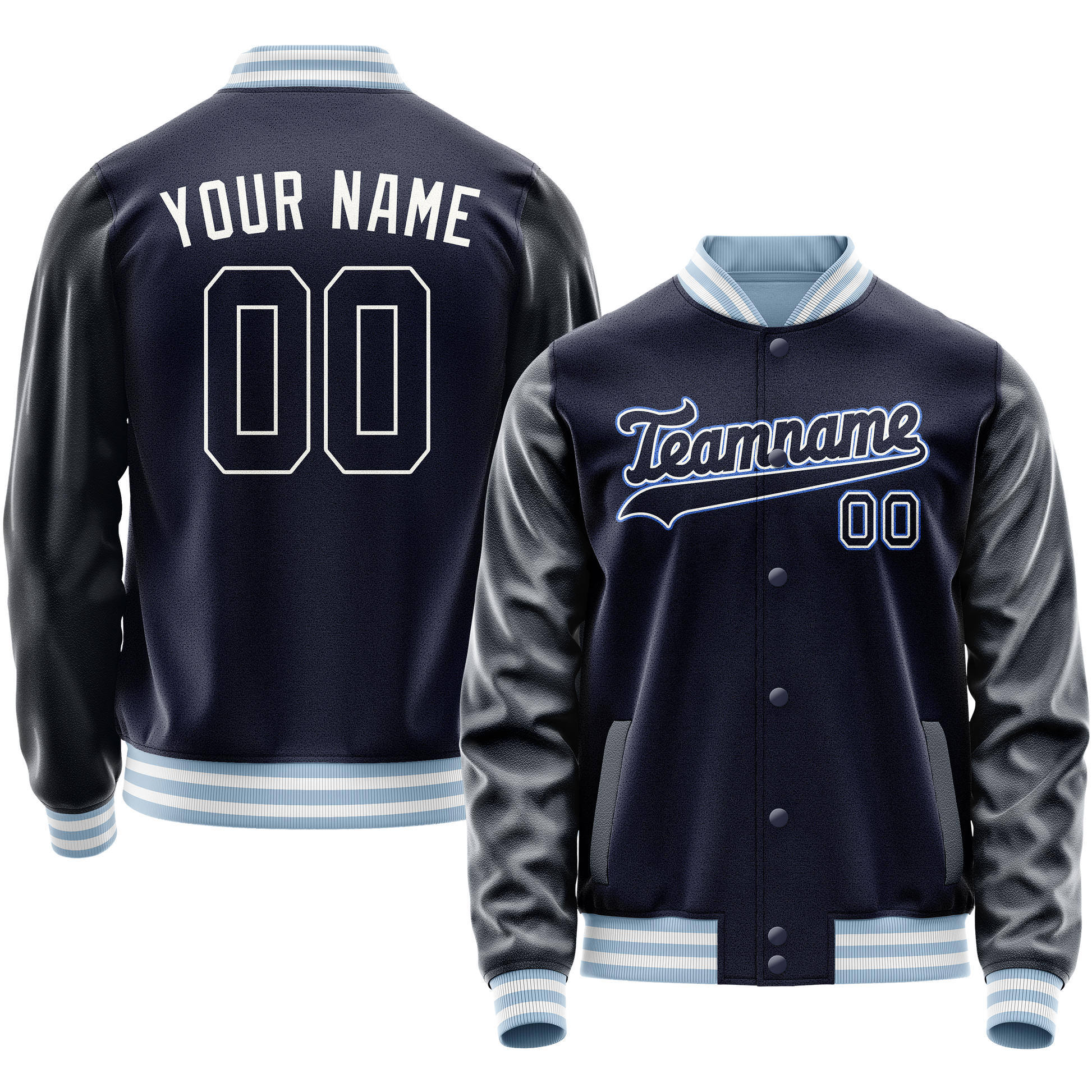 Maßgeschneidertes Marineblau Weiß Jacke JA02240617KZ279