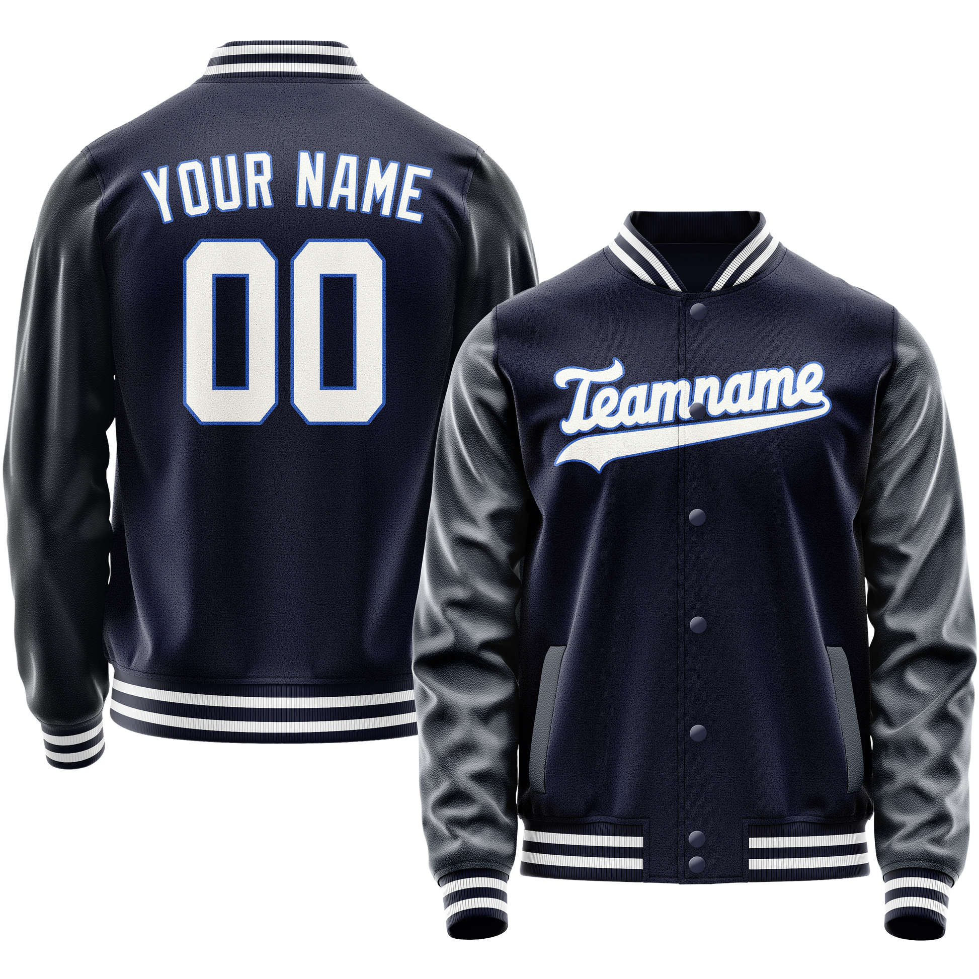 Maßgeschneidertes Marineblau Weiß Jacke JA02240617KZ269