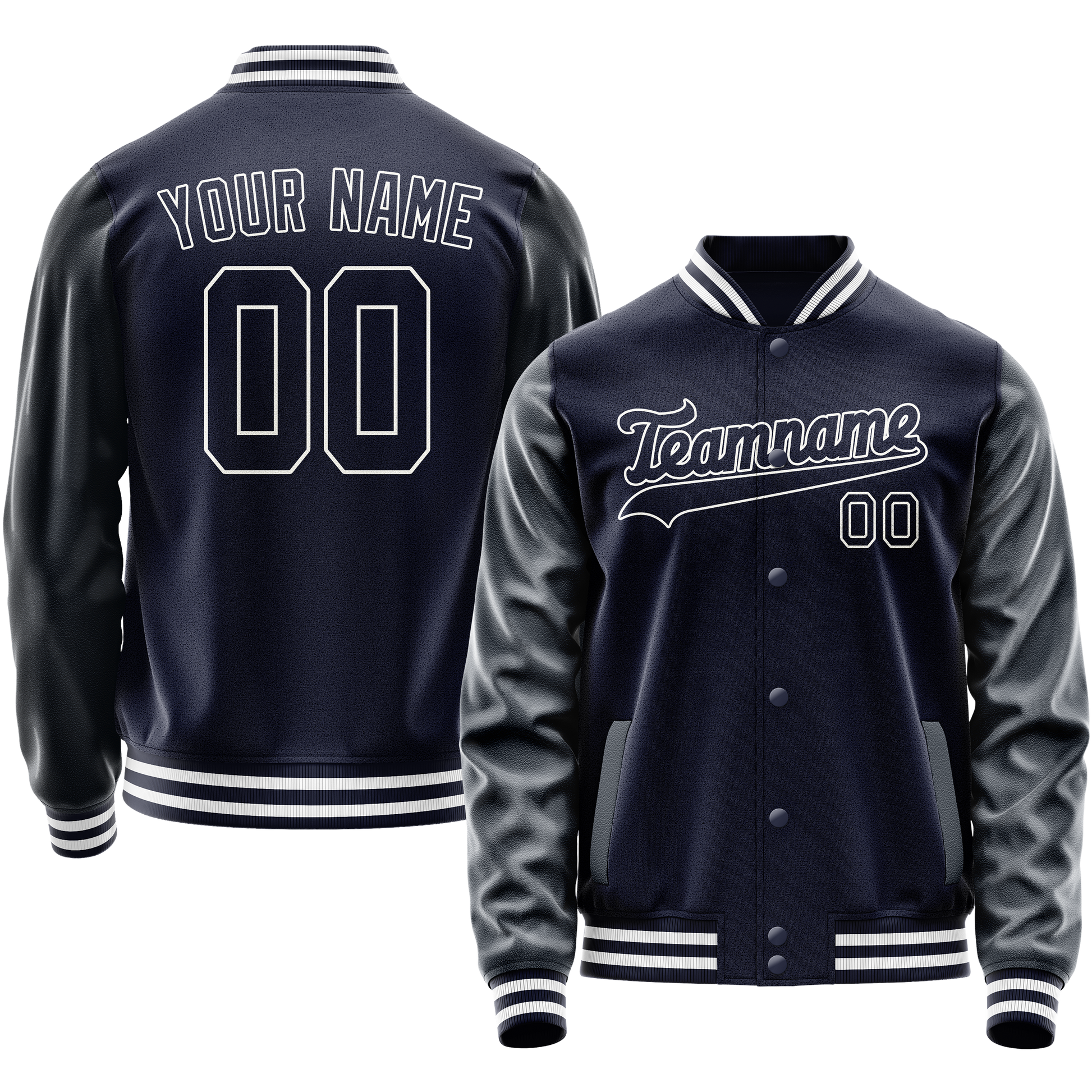 Maßgeschneidertes Marineblau Weiß Jacke JA02240617KZ273