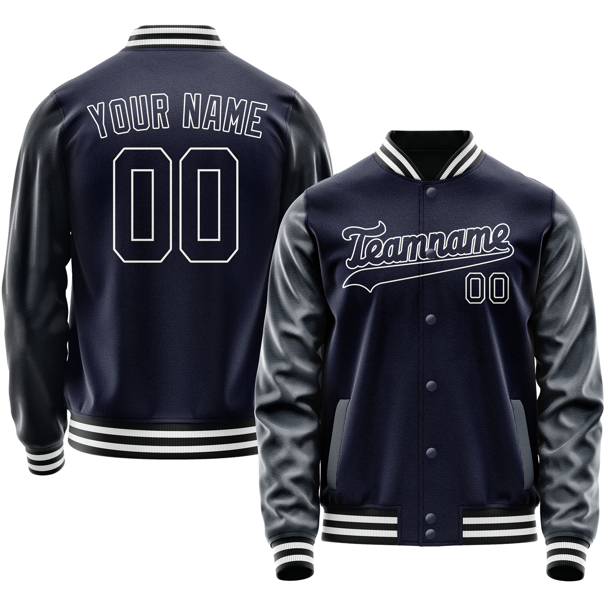 Maßgeschneidertes Marineblau Weiß Jacke JA02240617KZ283