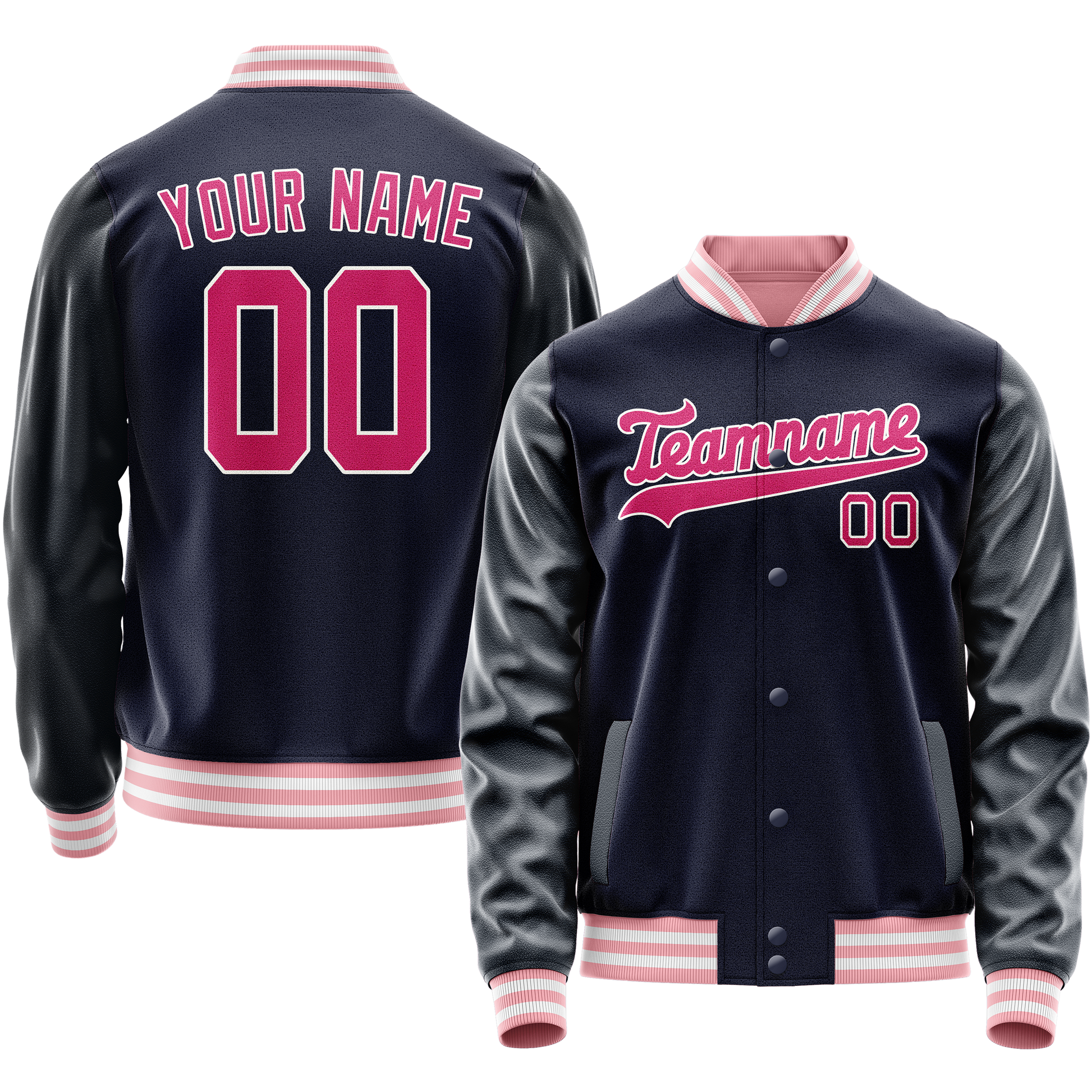 Maßgeschneidertes Marineblau Rosa Jacke JA02240617KZ281