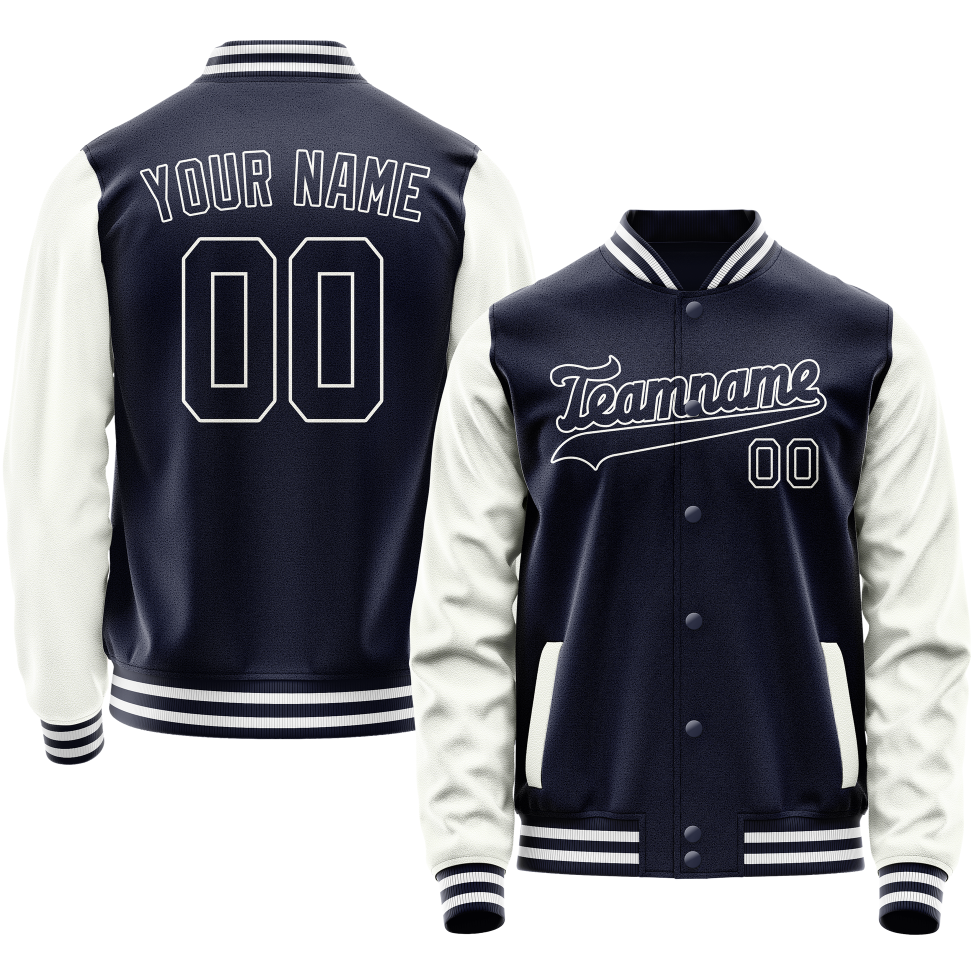Maßgeschneidertes Marineblau Weiß Jacke JA02240617KZ284