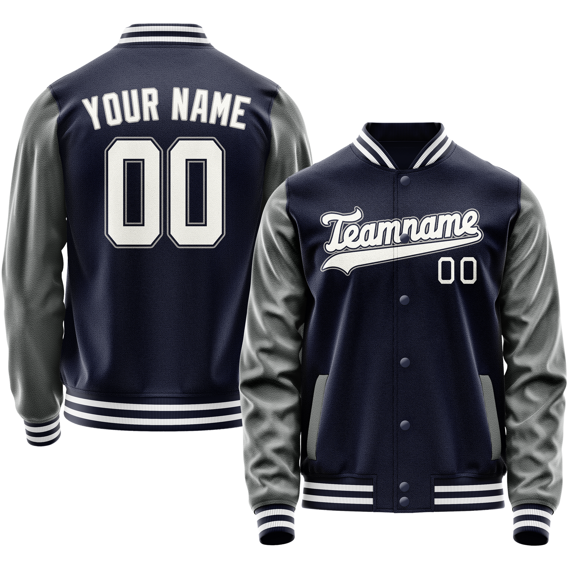 Maßgeschneidertes Marineblau Grau Jacke JA02240617KZ272