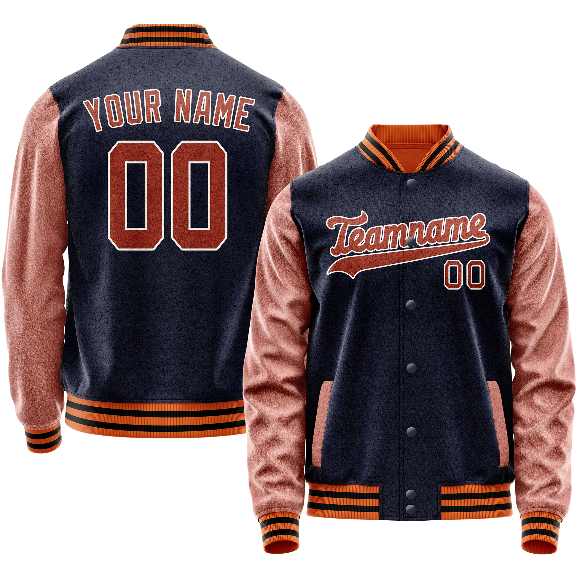 Maßgeschneidertes Marineblau Braun Jacke JA02240617KZ275