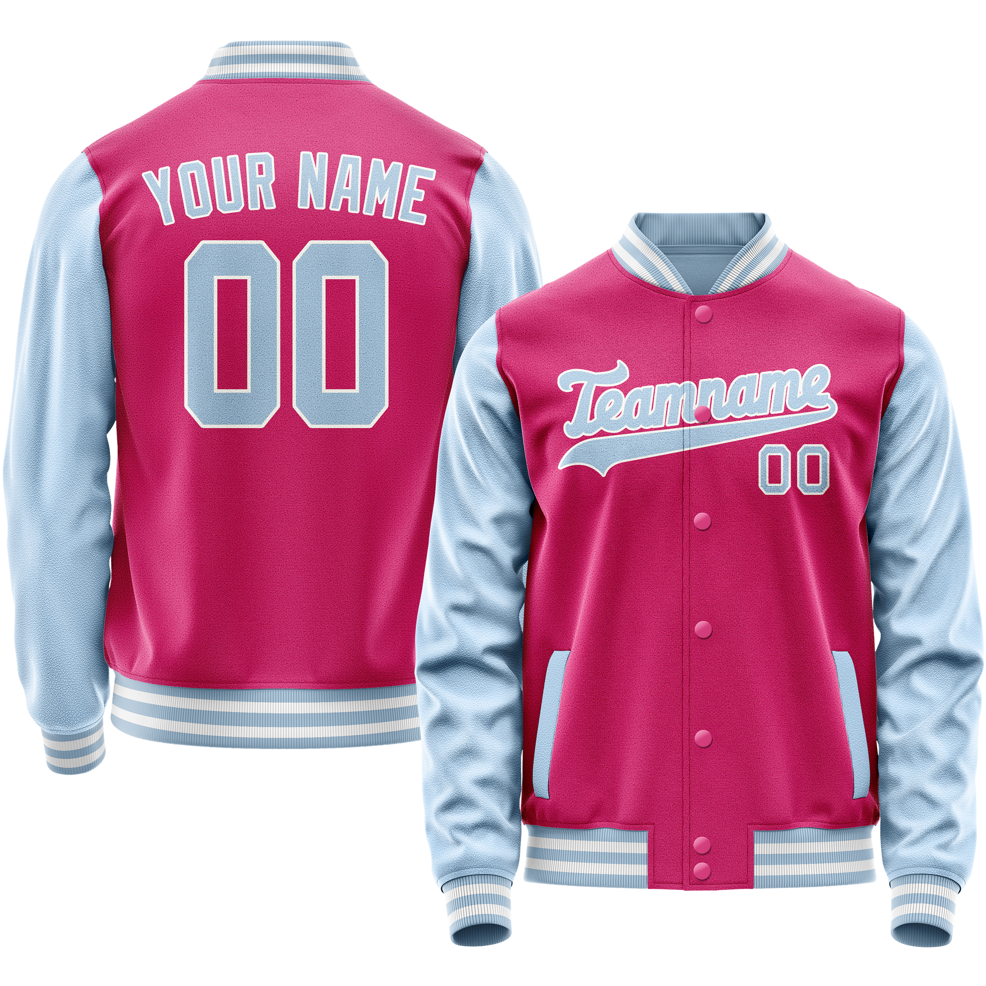 Maßgeschneidertes Rosa Hellblau Jacke JA02240617SH320