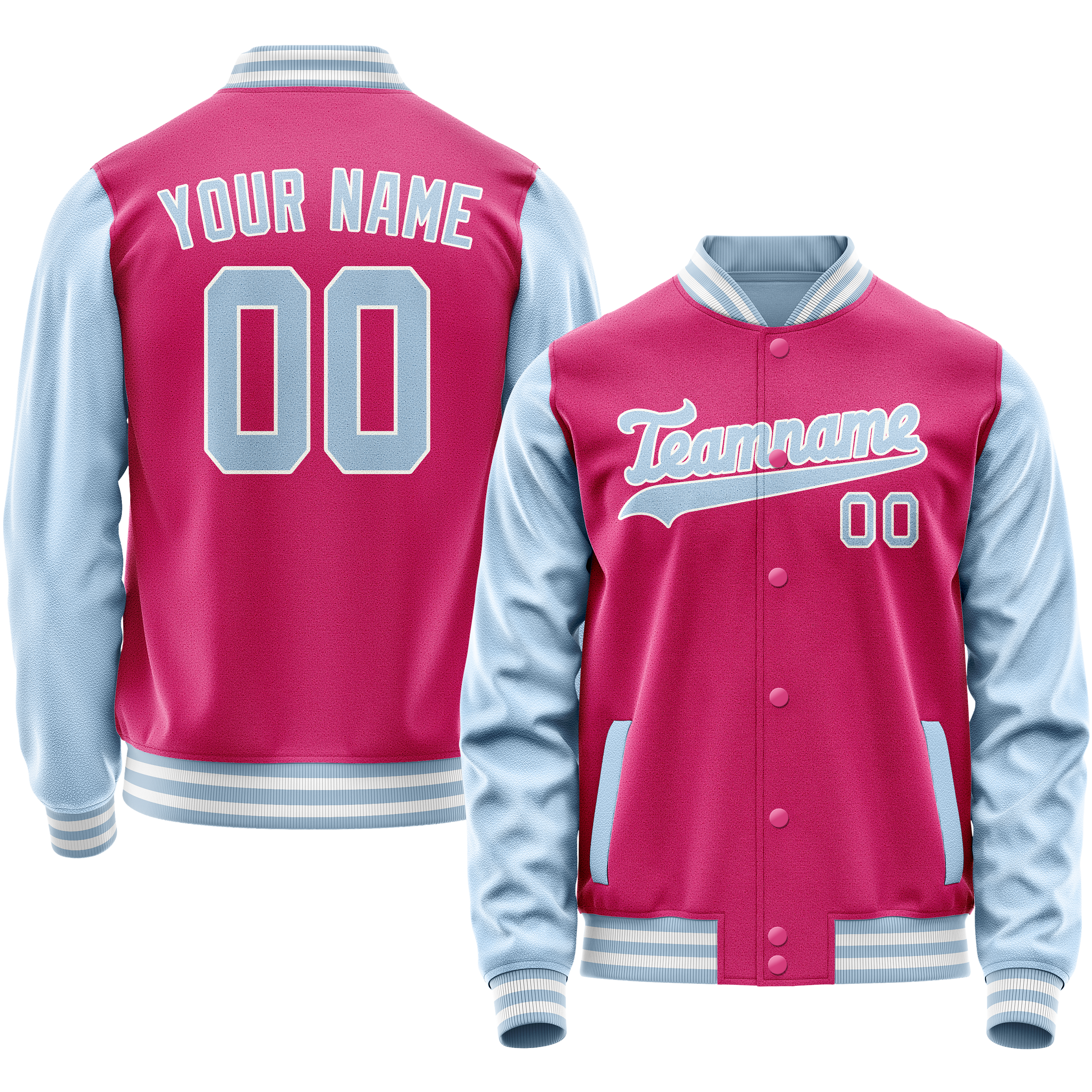 Maßgeschneidertes Rosa Hellblau Jacke JA02240617SH320