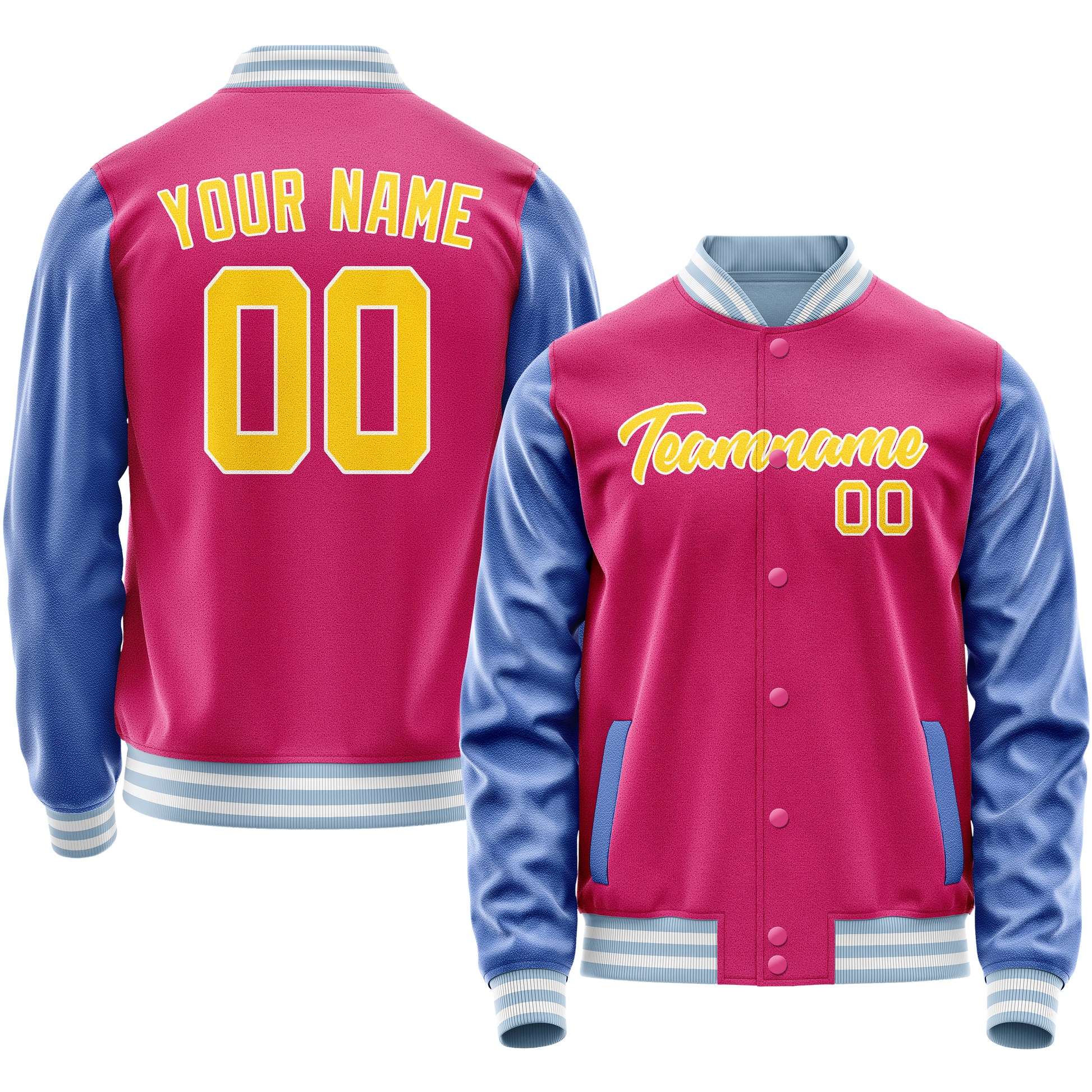 Maßgeschneidertes Rosa Hellblau Jacke JA02240617SH302