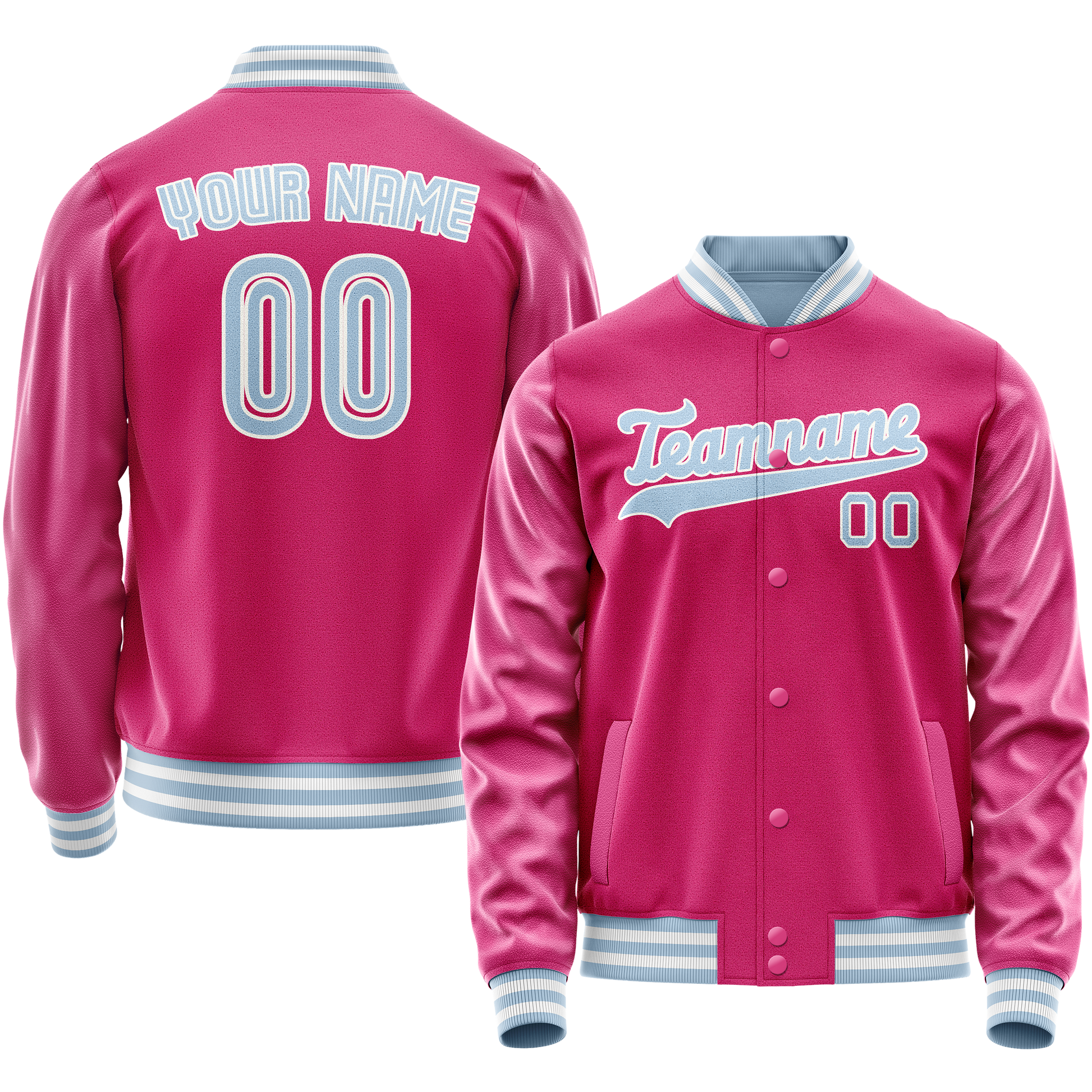 Maßgeschneidertes Rosa Hellblau Jacke JA02240617SH299