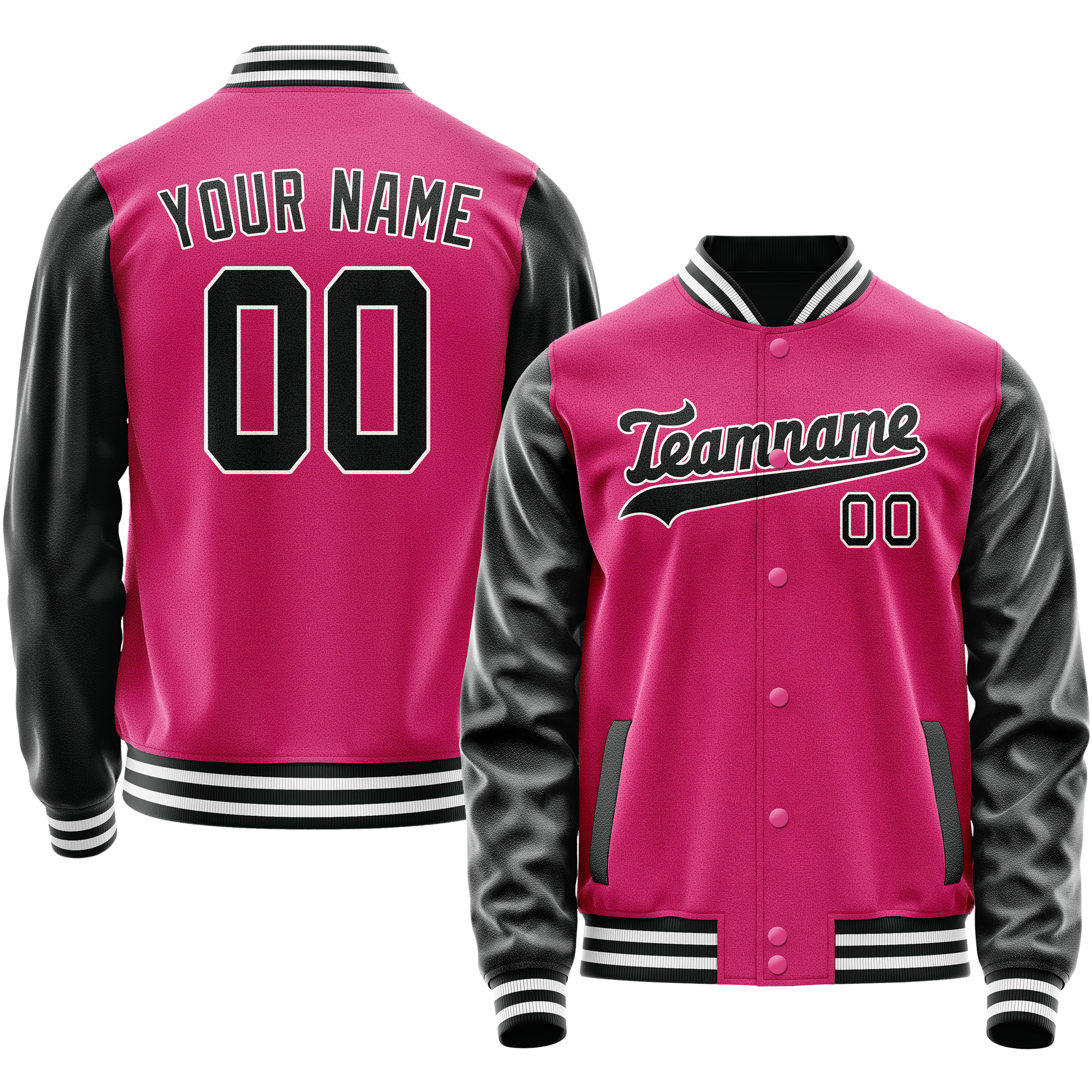 Maßgeschneidertes Rosa Schwarz Jacke JA02240617SH323