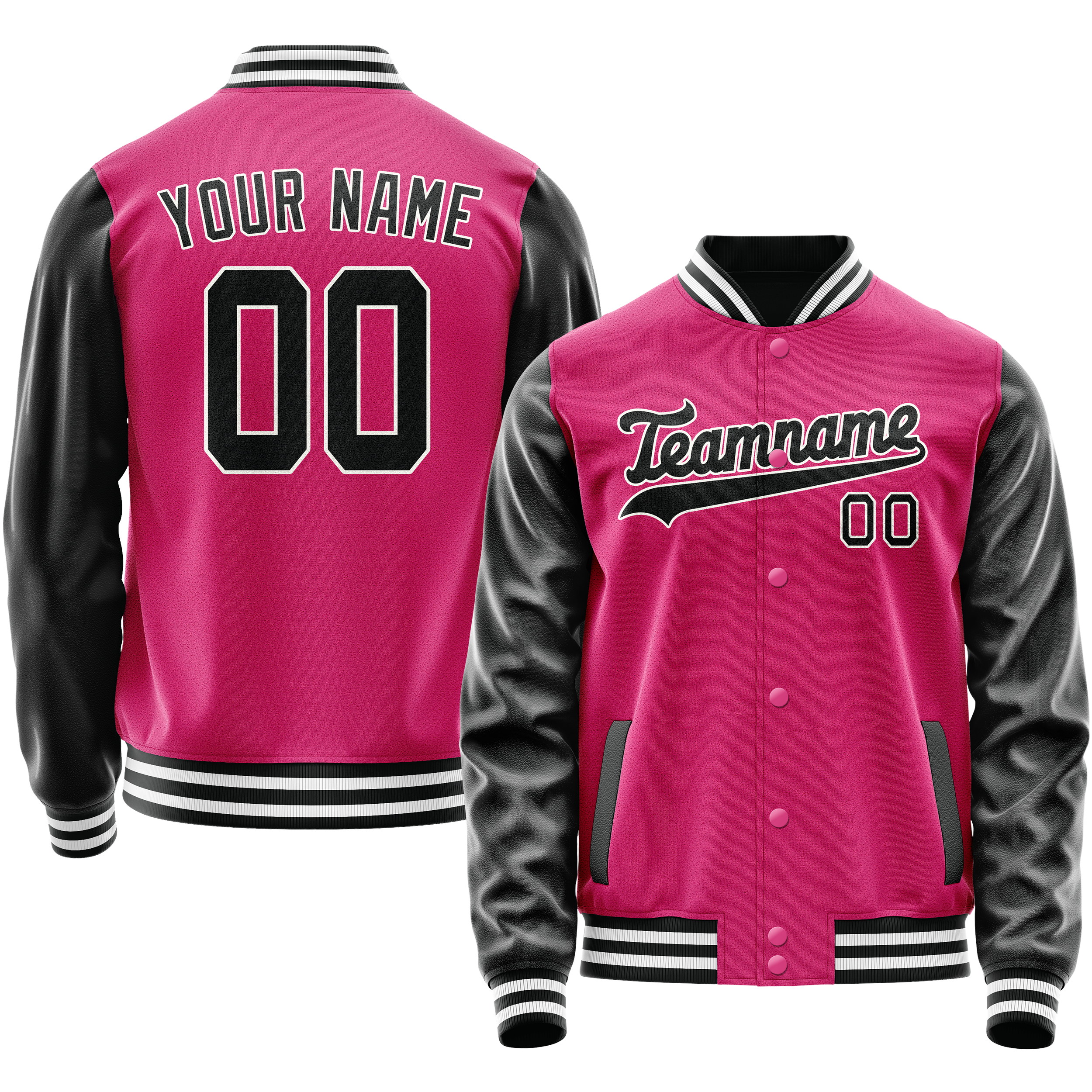 Maßgeschneidertes Rosa Schwarz Jacke JA02240617SH323