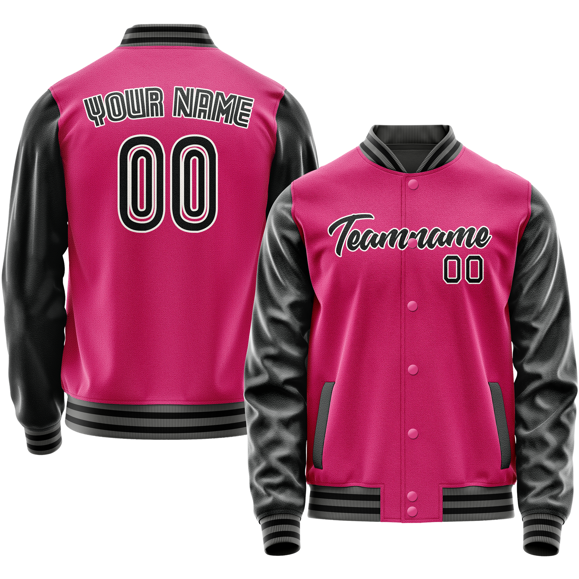 Maßgeschneidertes Rosa Schwarz Jacke JA02240617SH326