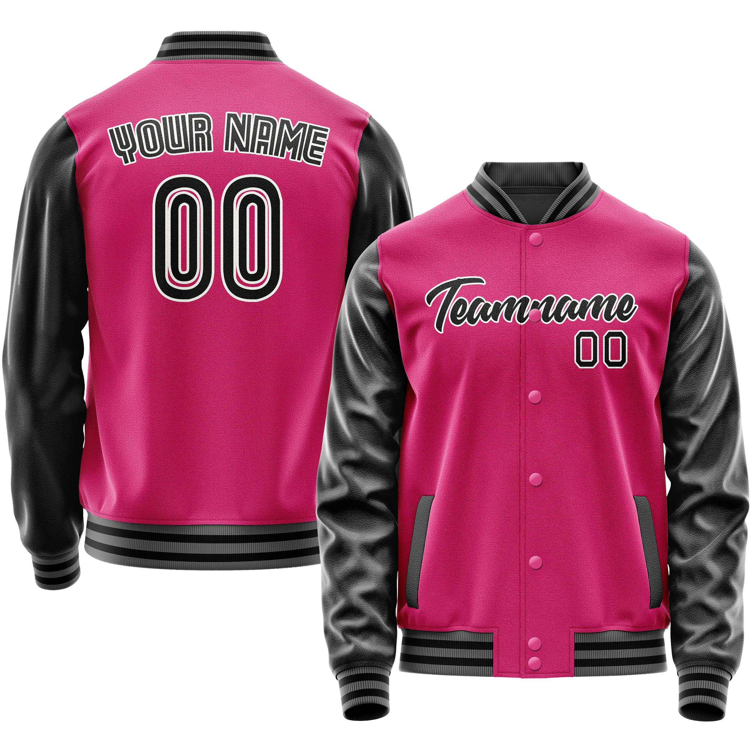 Maßgeschneidertes Rosa Schwarz Jacke JA02240617SH326