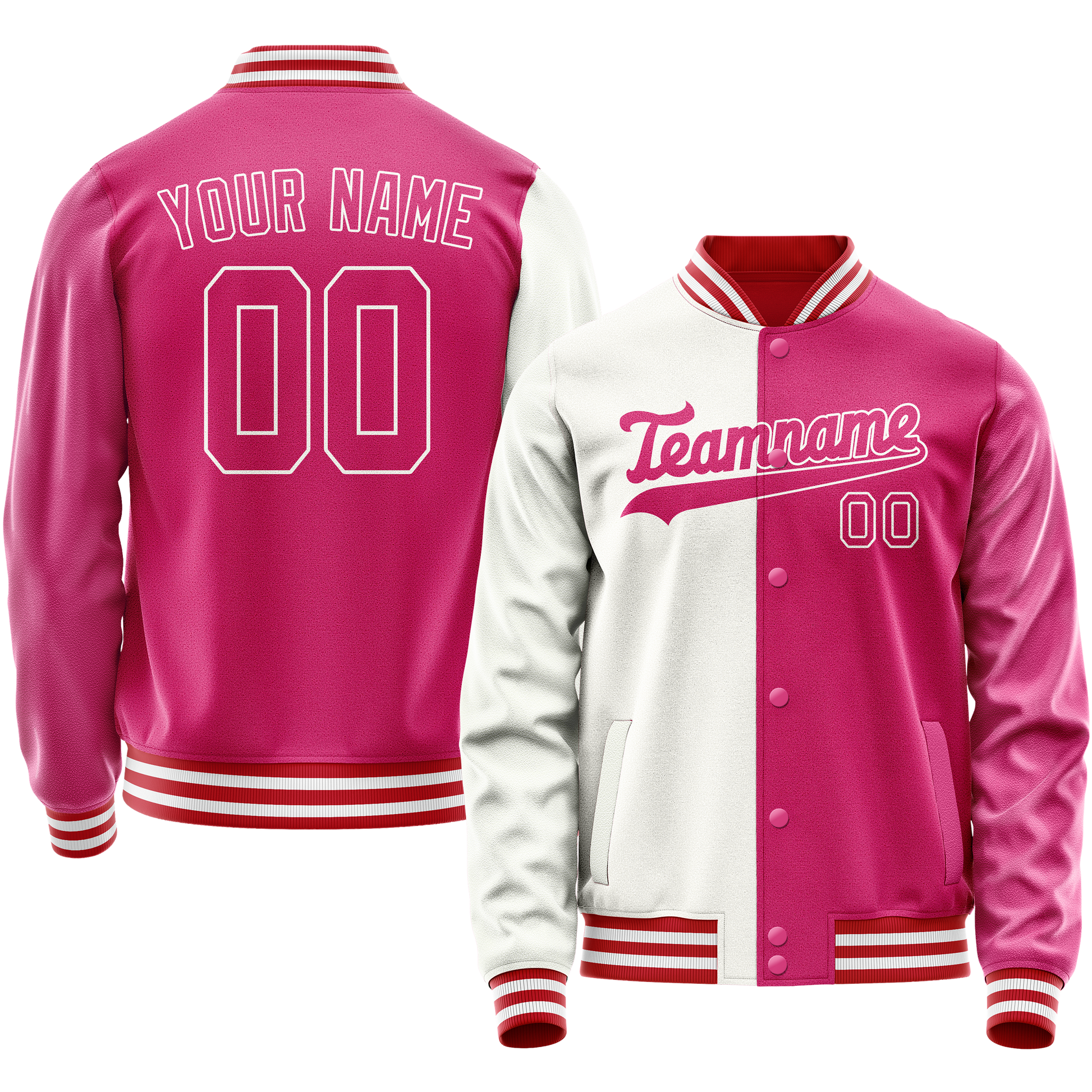 Maßgeschneidertes Rosa Weiß Jacke JA02240617SH308