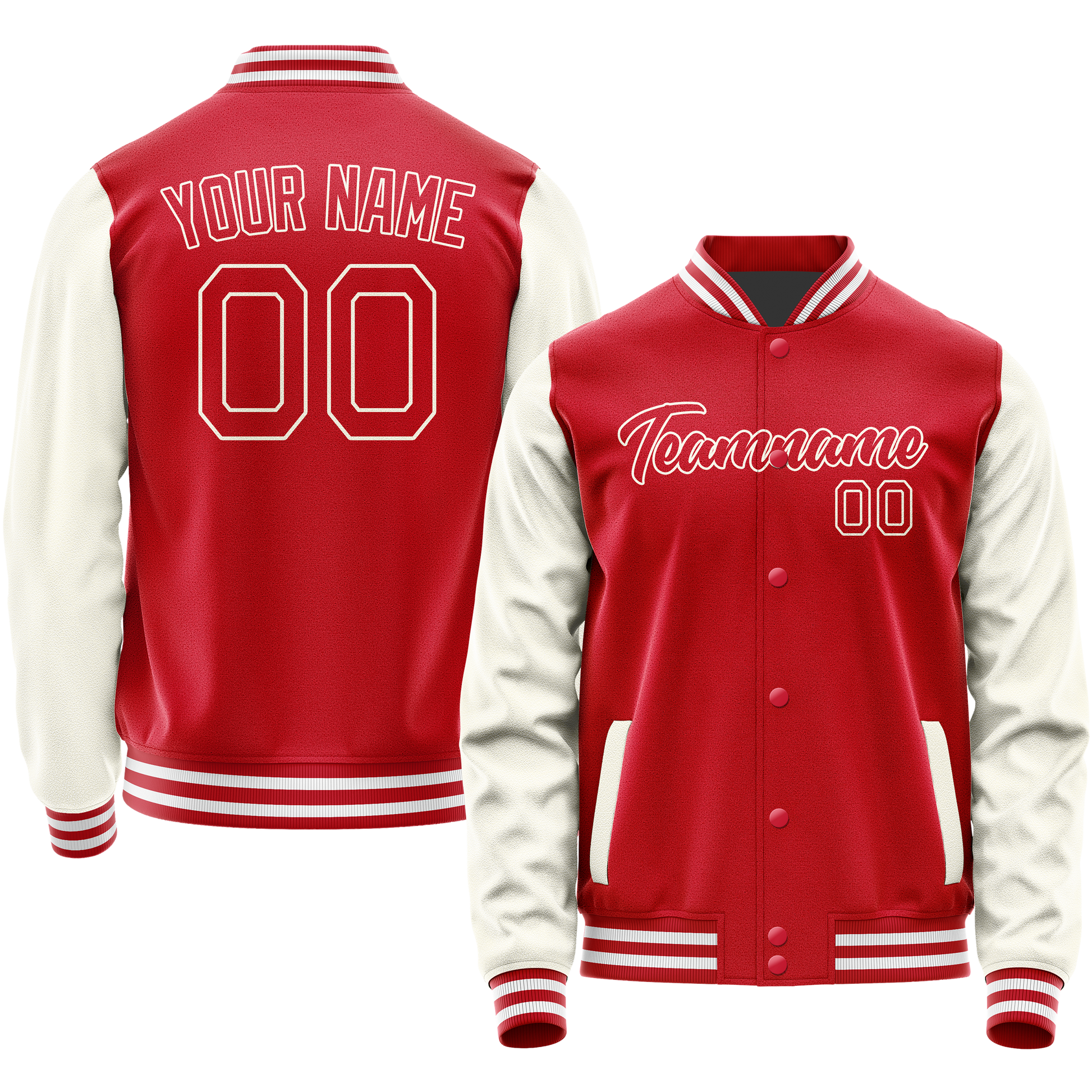 Maßgeschneidertes Rot Creme Jacke JA02240617XY414