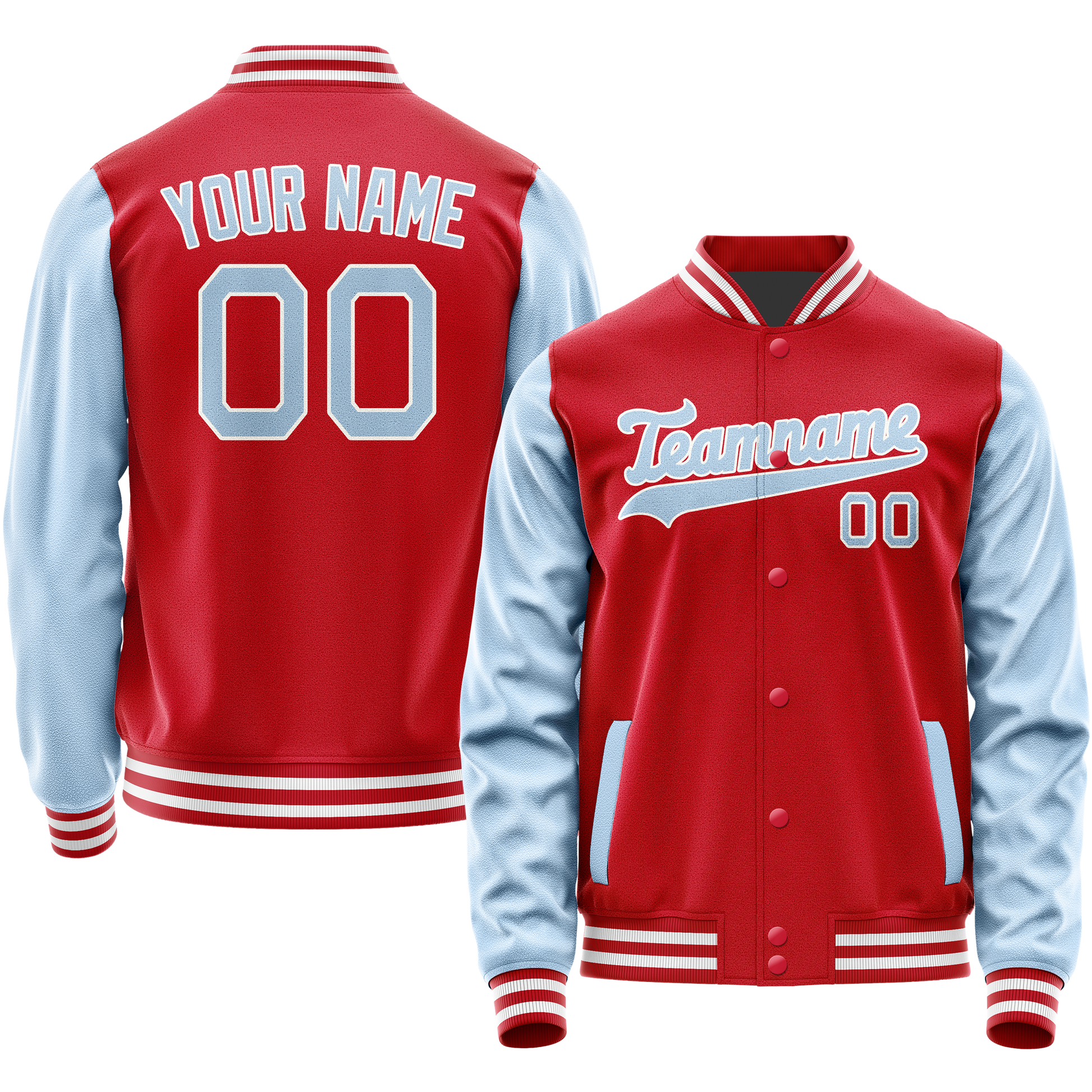 Maßgeschneidertes Rot Hellblau Jacke JA02240617XY413