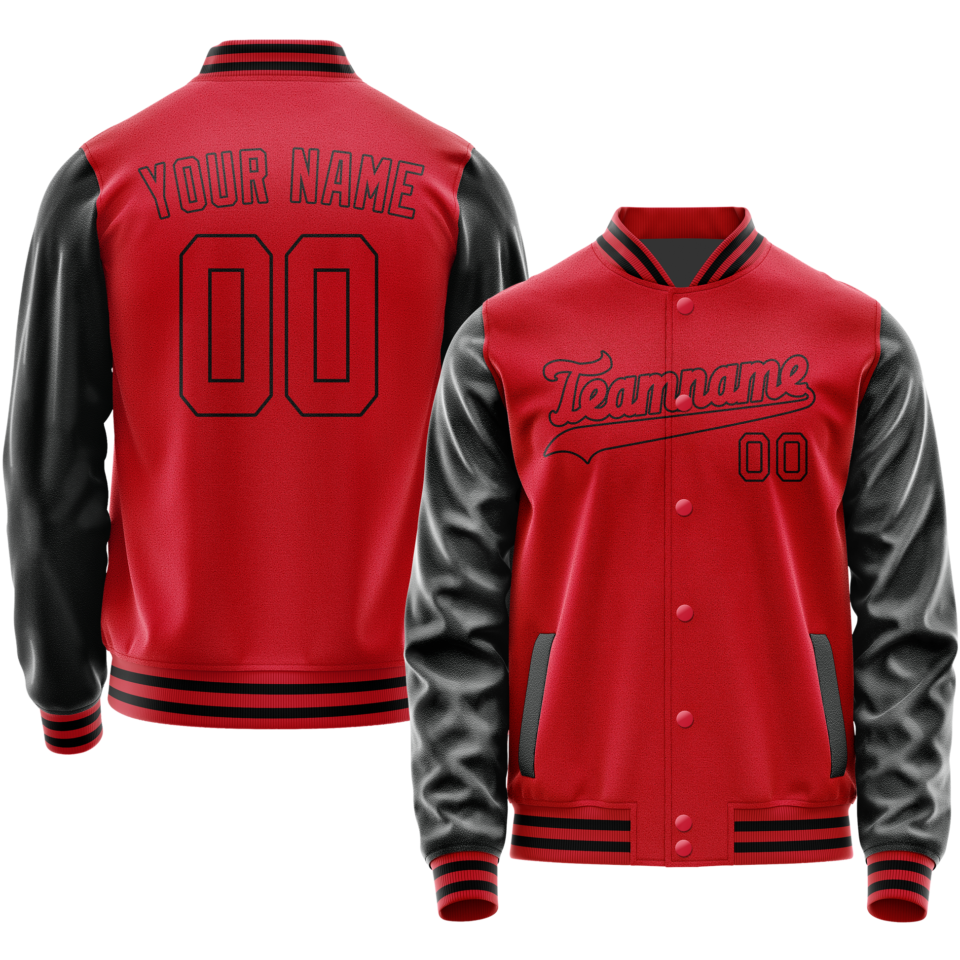 Maßgeschneidertes Rot Schwarz Jacke JA02240617XY386