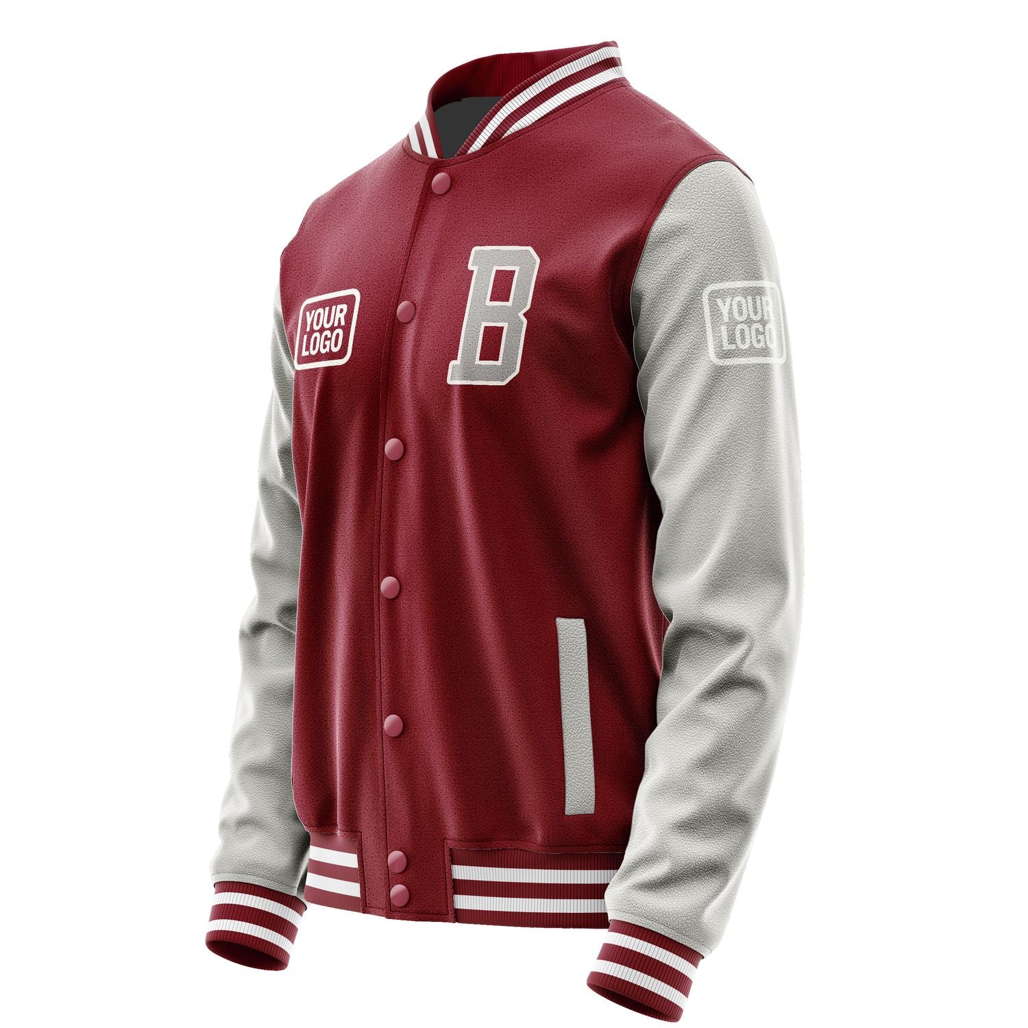Maßgeschneidertes Karmesinrot Grau Jacke JA151504151818040418