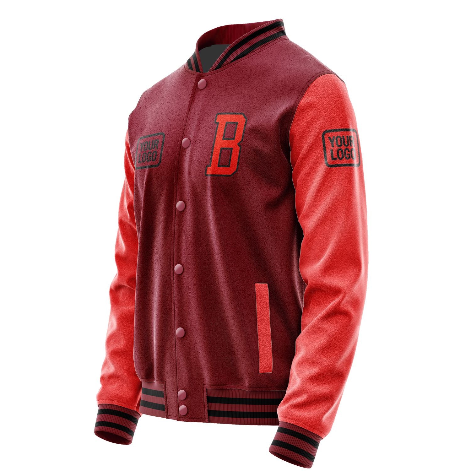 Maßgeschneidertes Karmesinrot Orangerot Jacke JA151512151717121217
