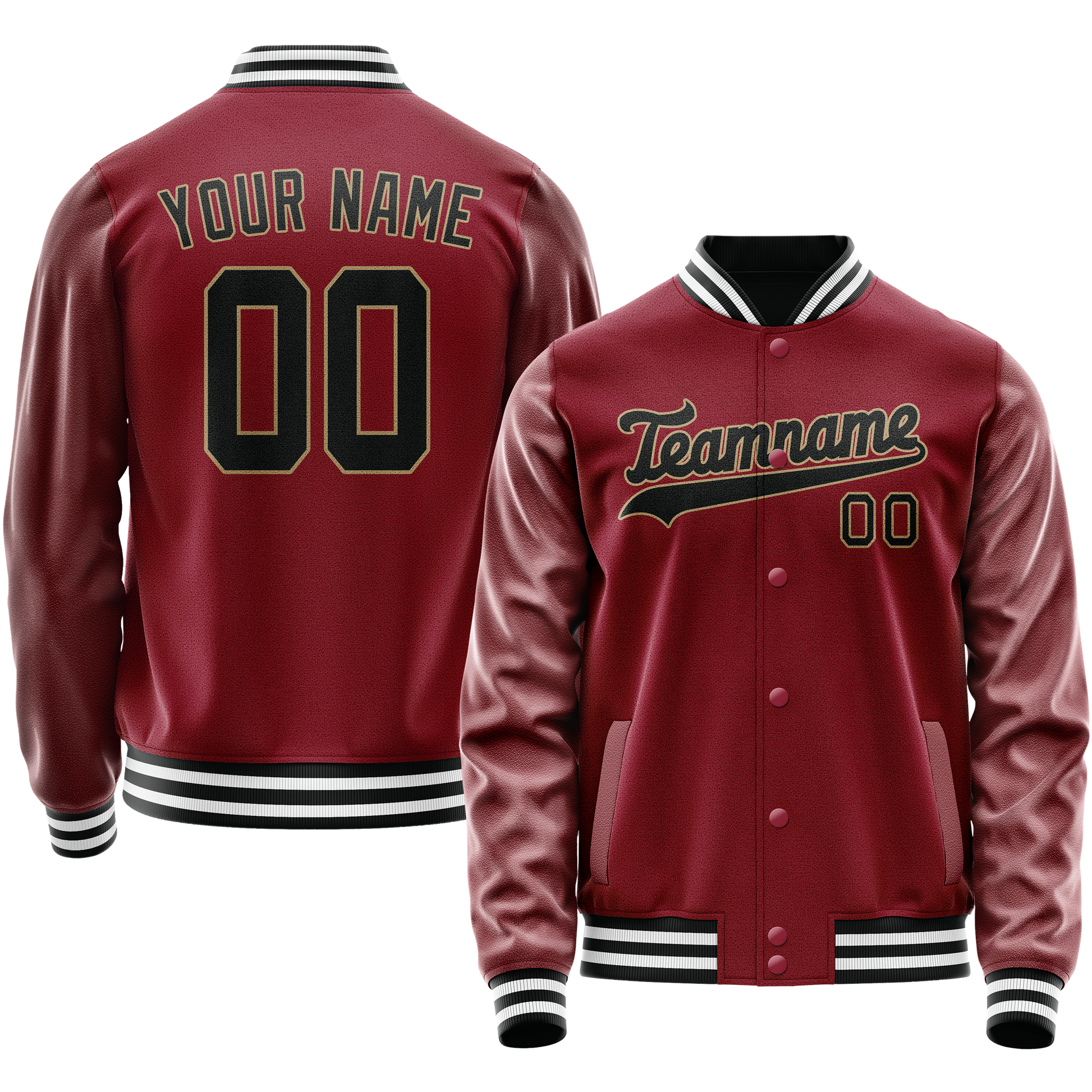 Maßgeschneidertes Karmesinrot Schwarz Jacke JA02240617KZ507