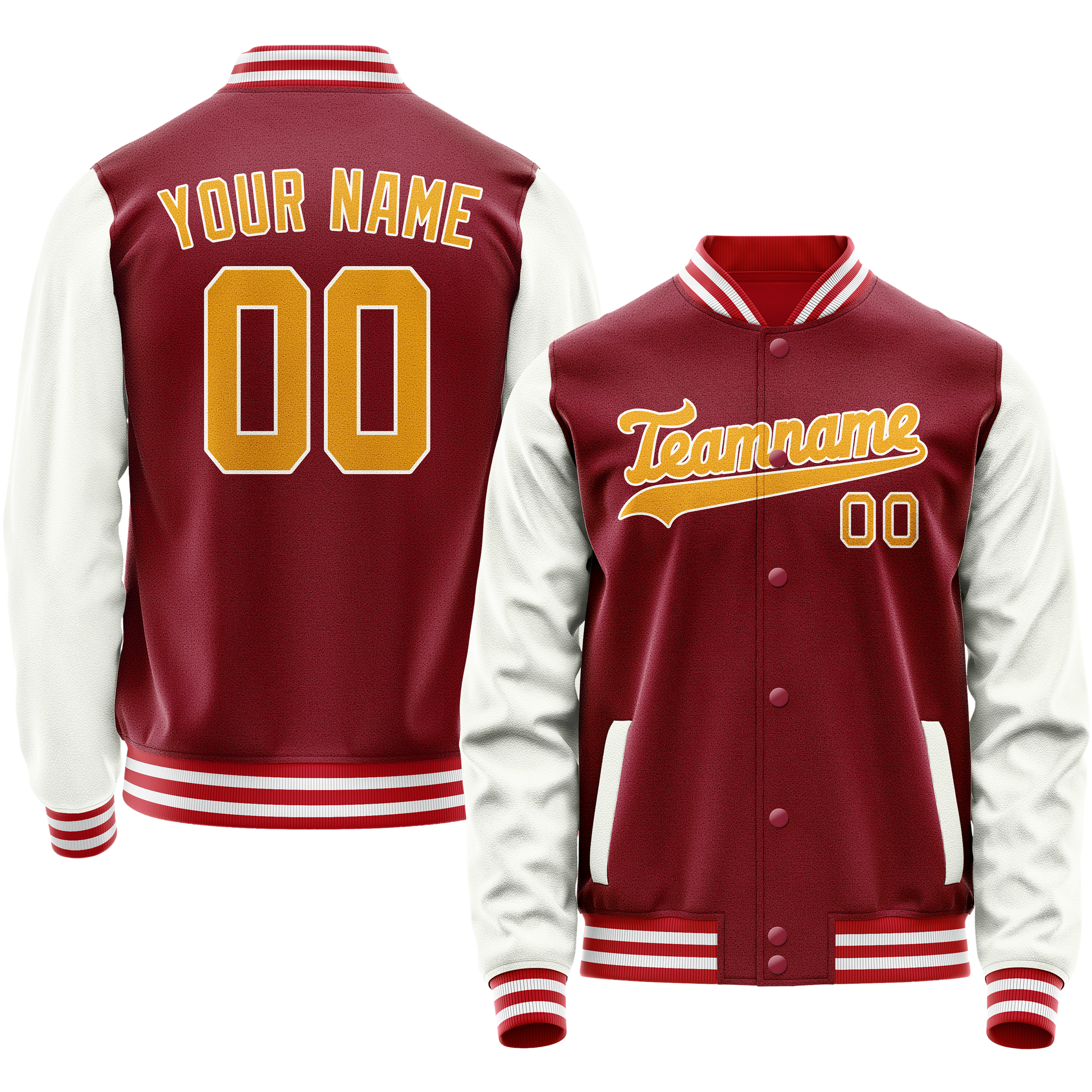 Maßgeschneidertes Karmesinrot Weiß Jacke JA02240617KZ527