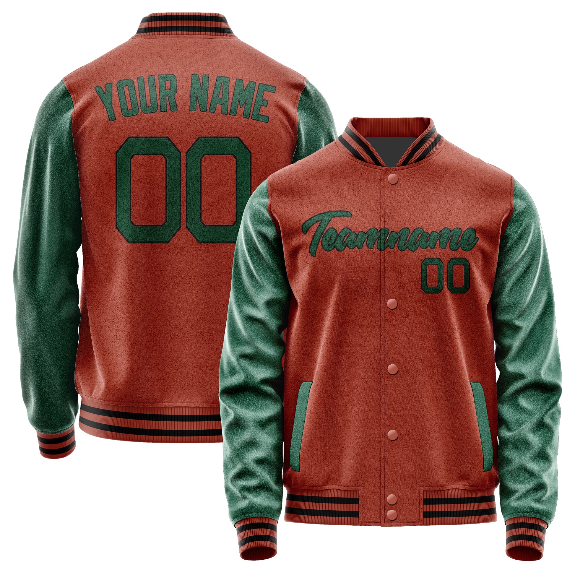 Maßgeschneidertes Korallenrot Moosgrün Jacke JA1616051617B21705