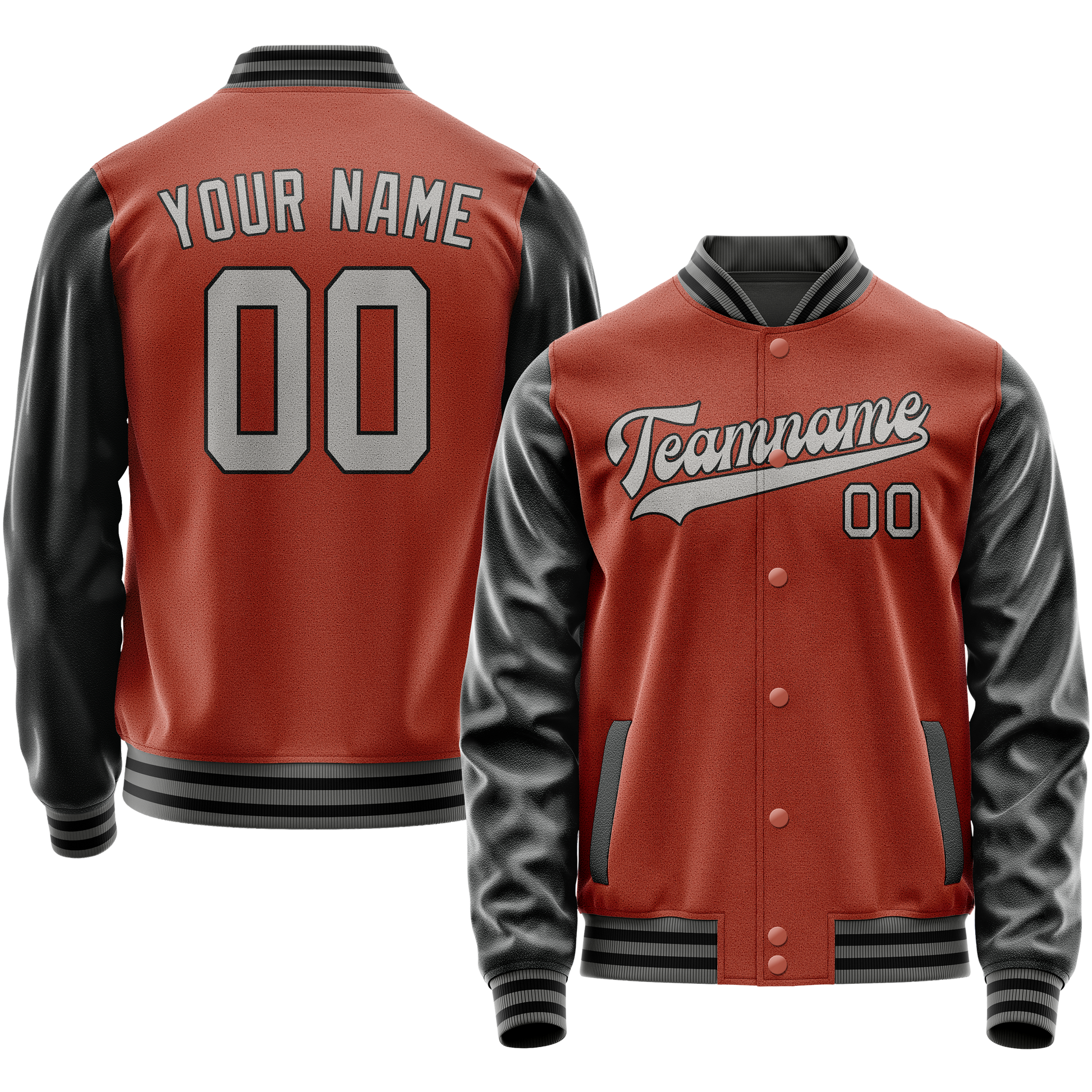 Maßgeschneidertes Texas Orange Schwarz Jacke JA02240617JG431