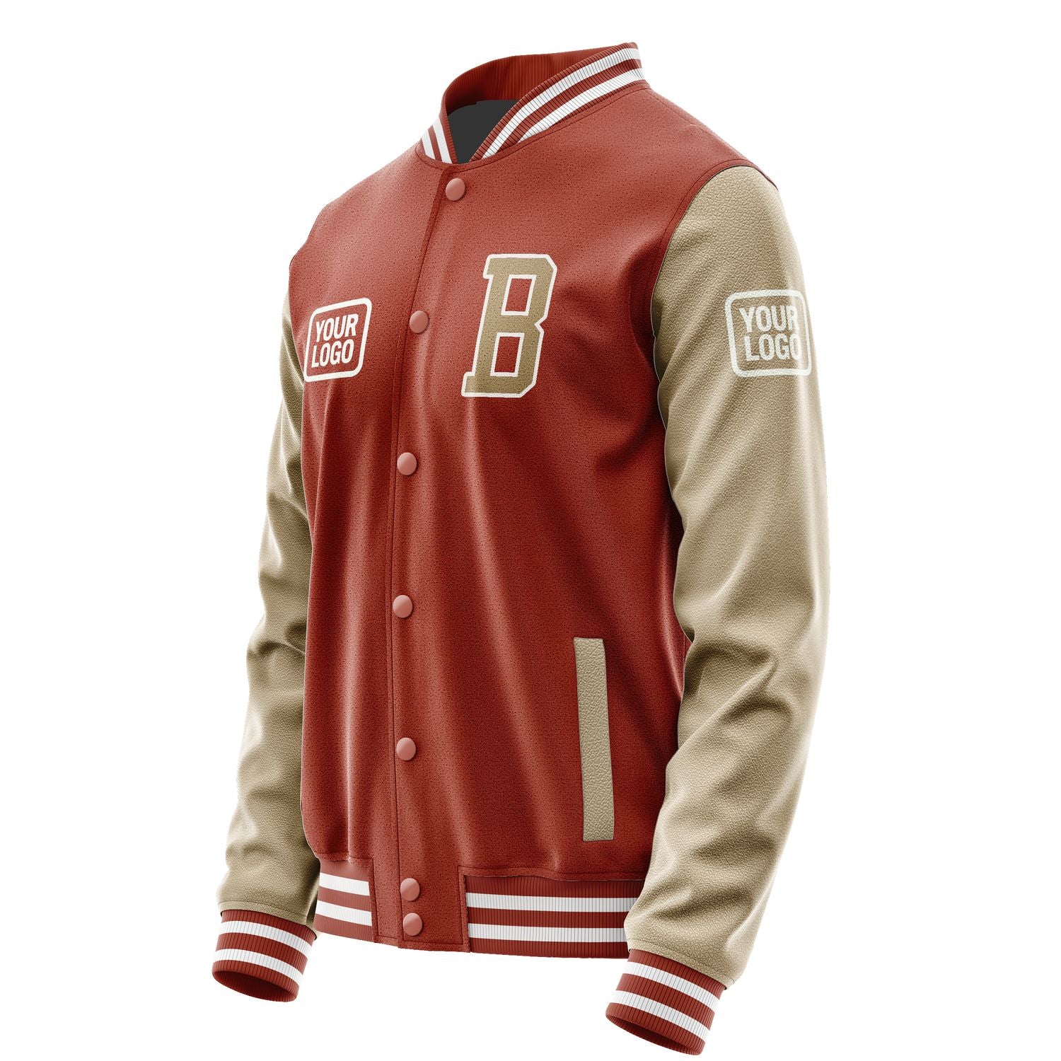 Maßgeschneidertes Korallenrot Hellkhaki Jacke JA161625161818252518