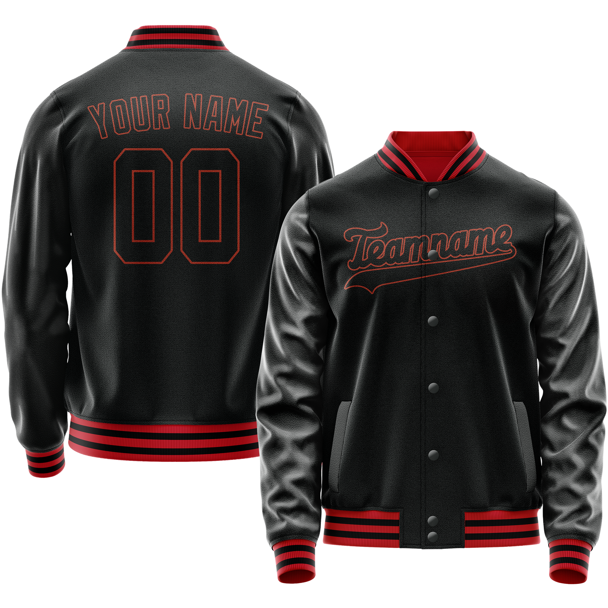 Maßgeschneidertes Schwarz Orange Jacke JA02240617XF018