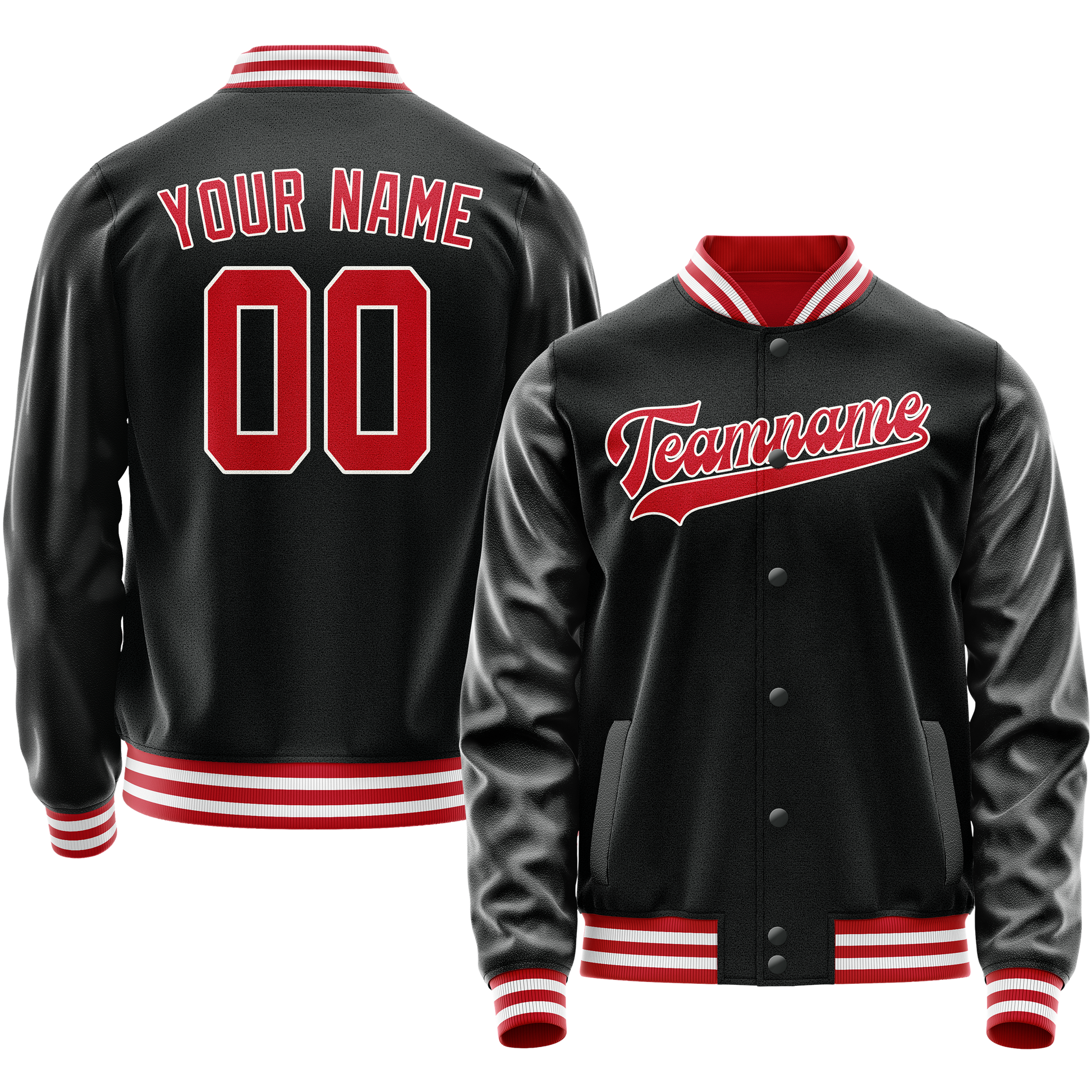 Maßgeschneidertes Schwarz Rot Jacke JA02240617XF006