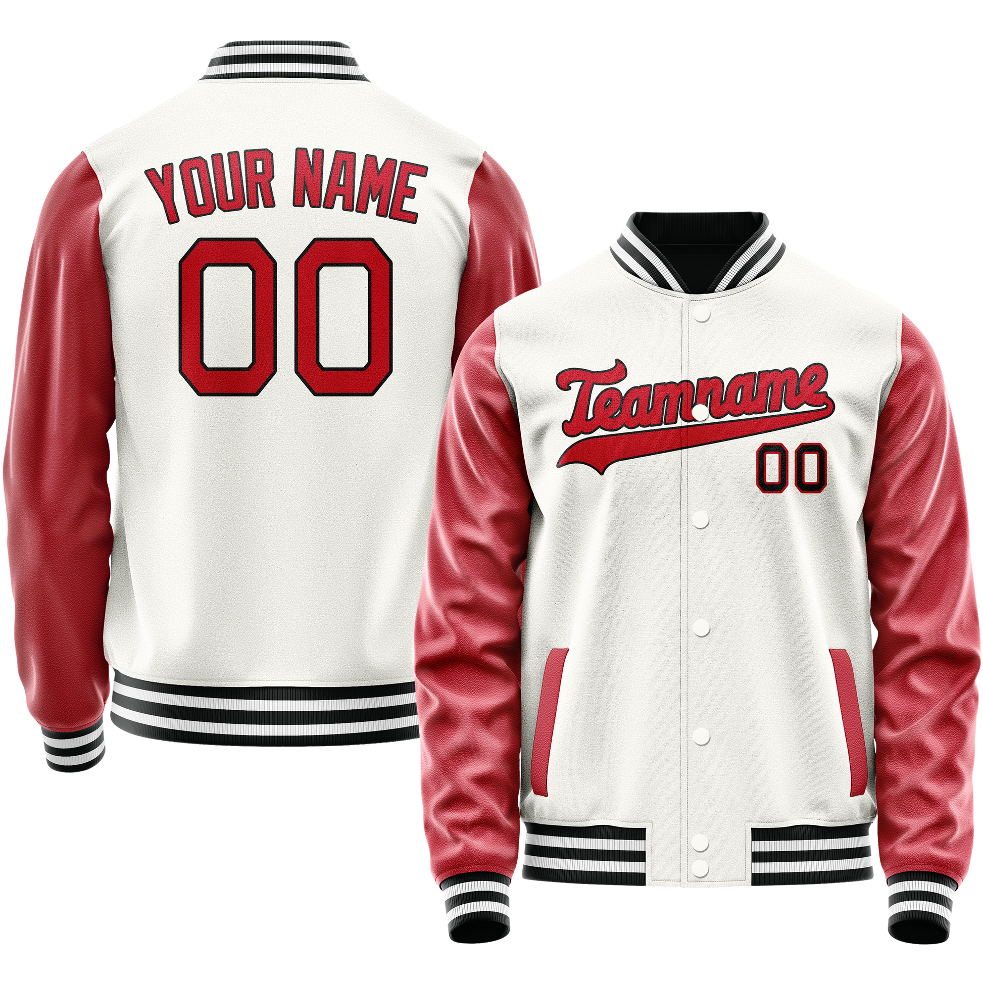Maßgeschneidertes Weiß Rot Jacke JA02240617LH447