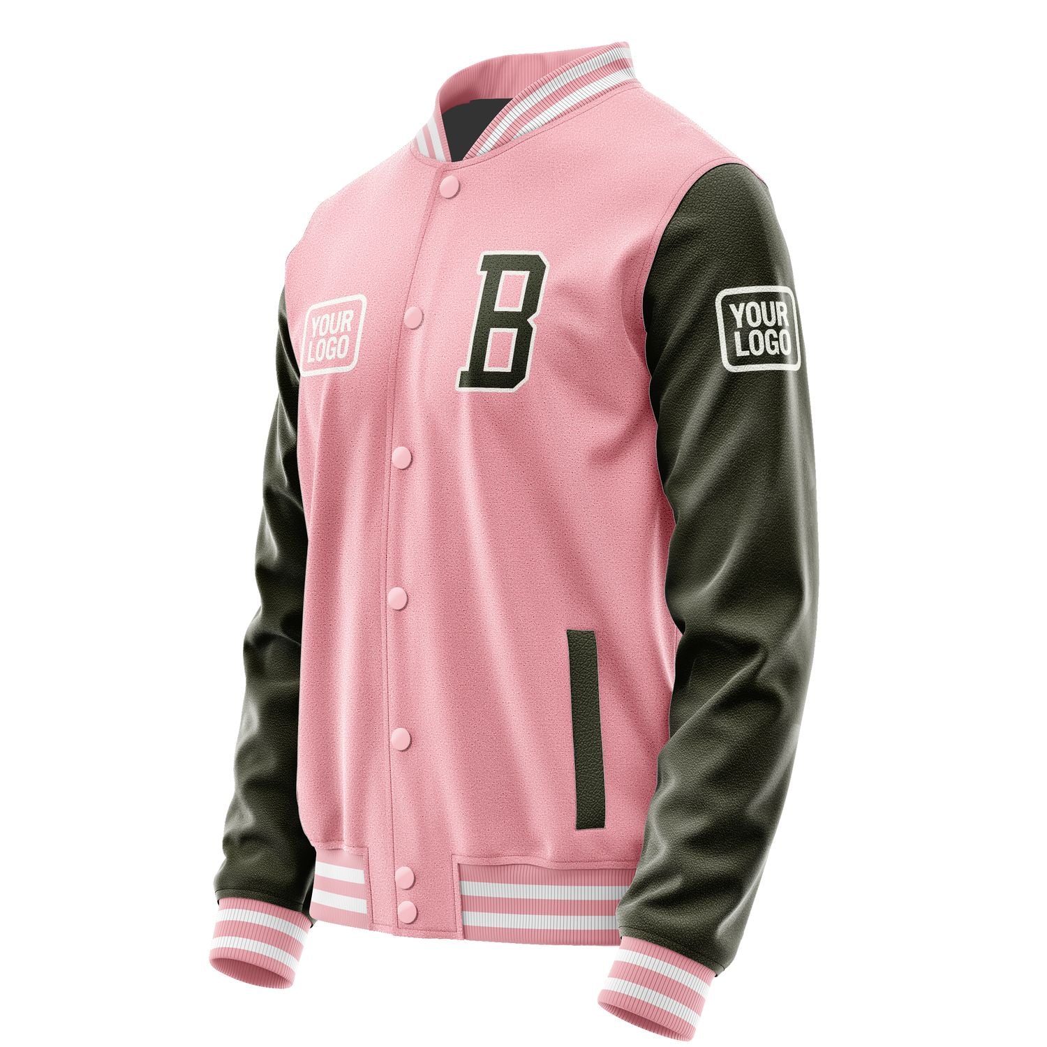 Maßgeschneidertes Rosa Dunkles Oliv Jacke JA212102211818020218