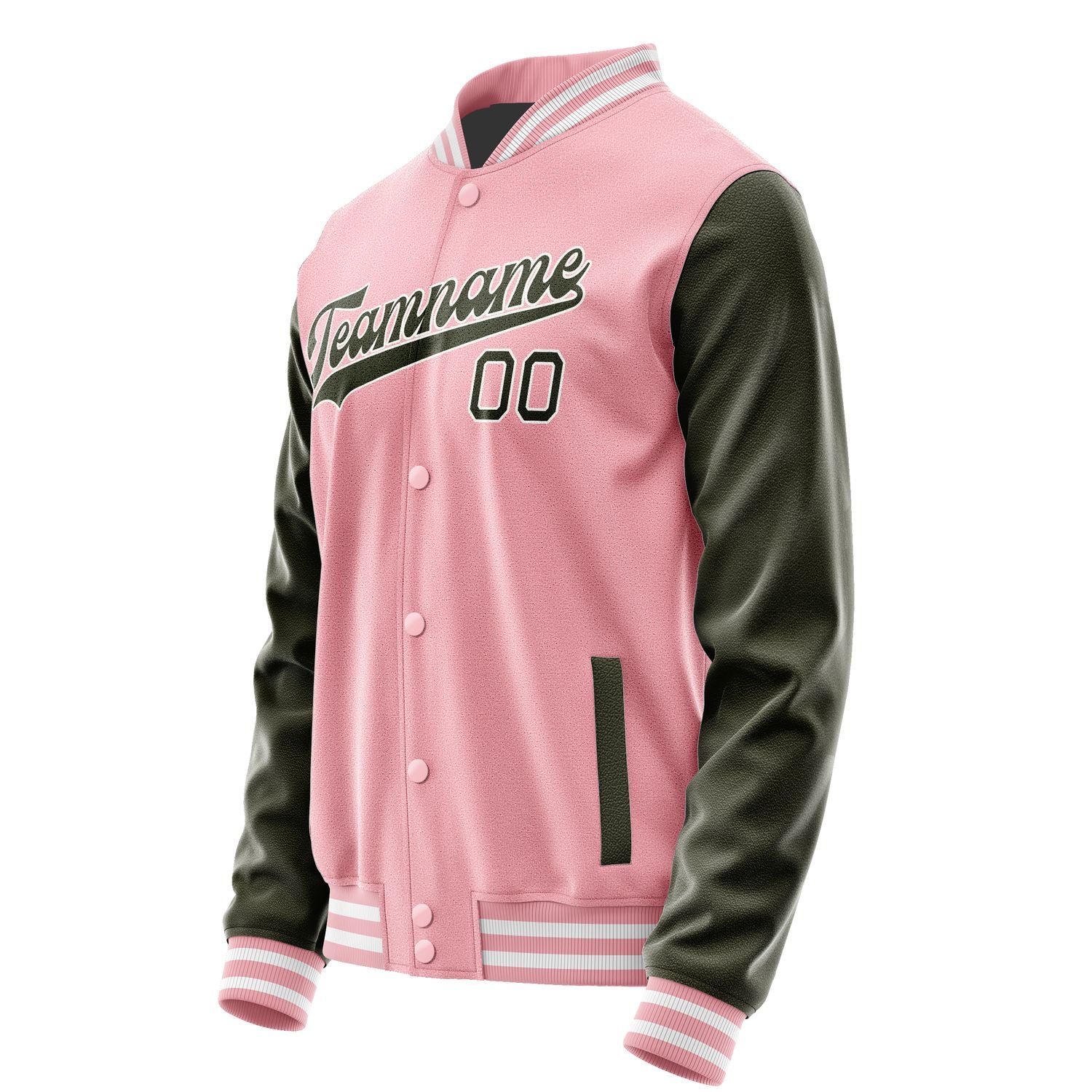 Maßgeschneidertes Rosa Dunkles Oliv Jacke JA2121022118B31802