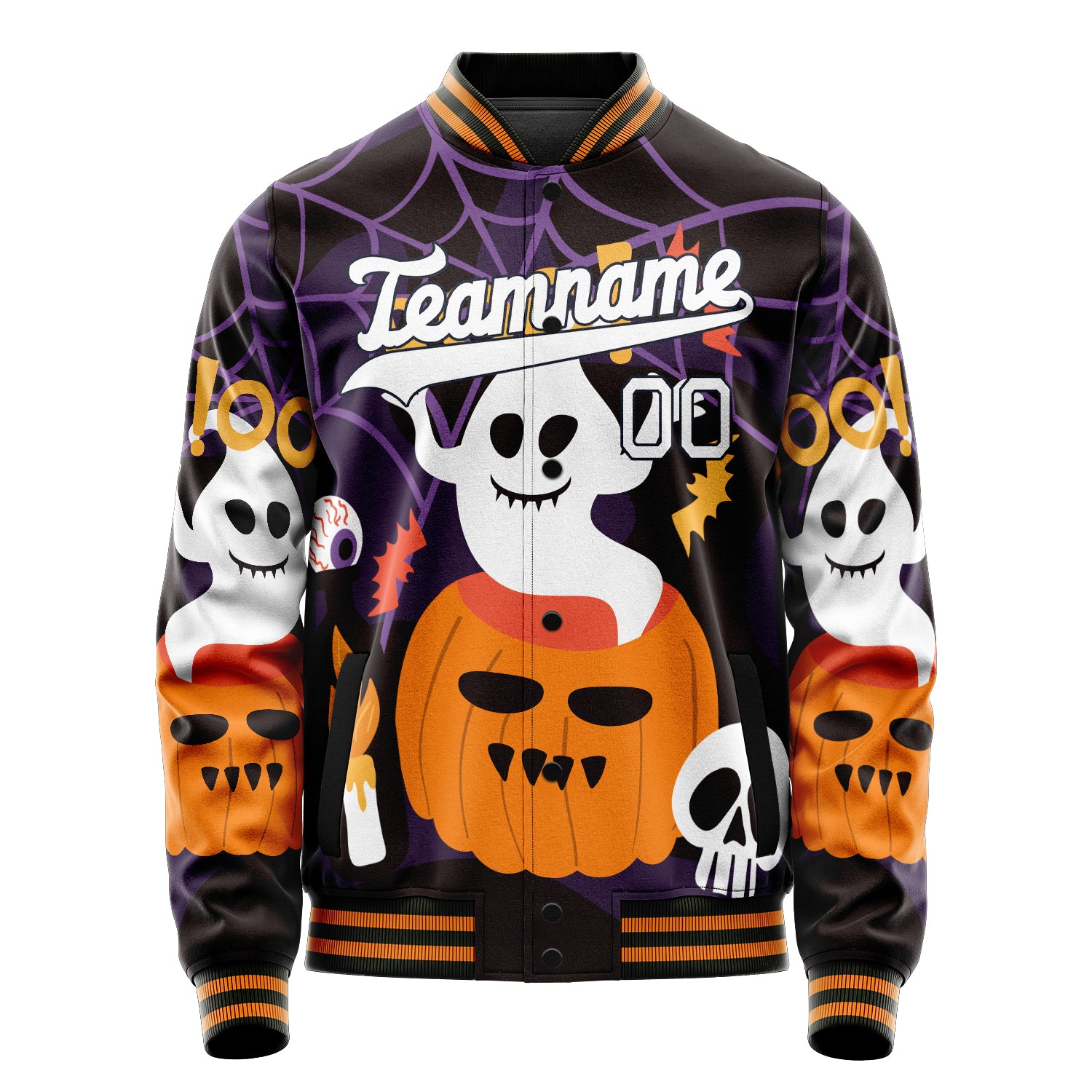 Maßgeschneidertes Schwarz Halloween Jacke