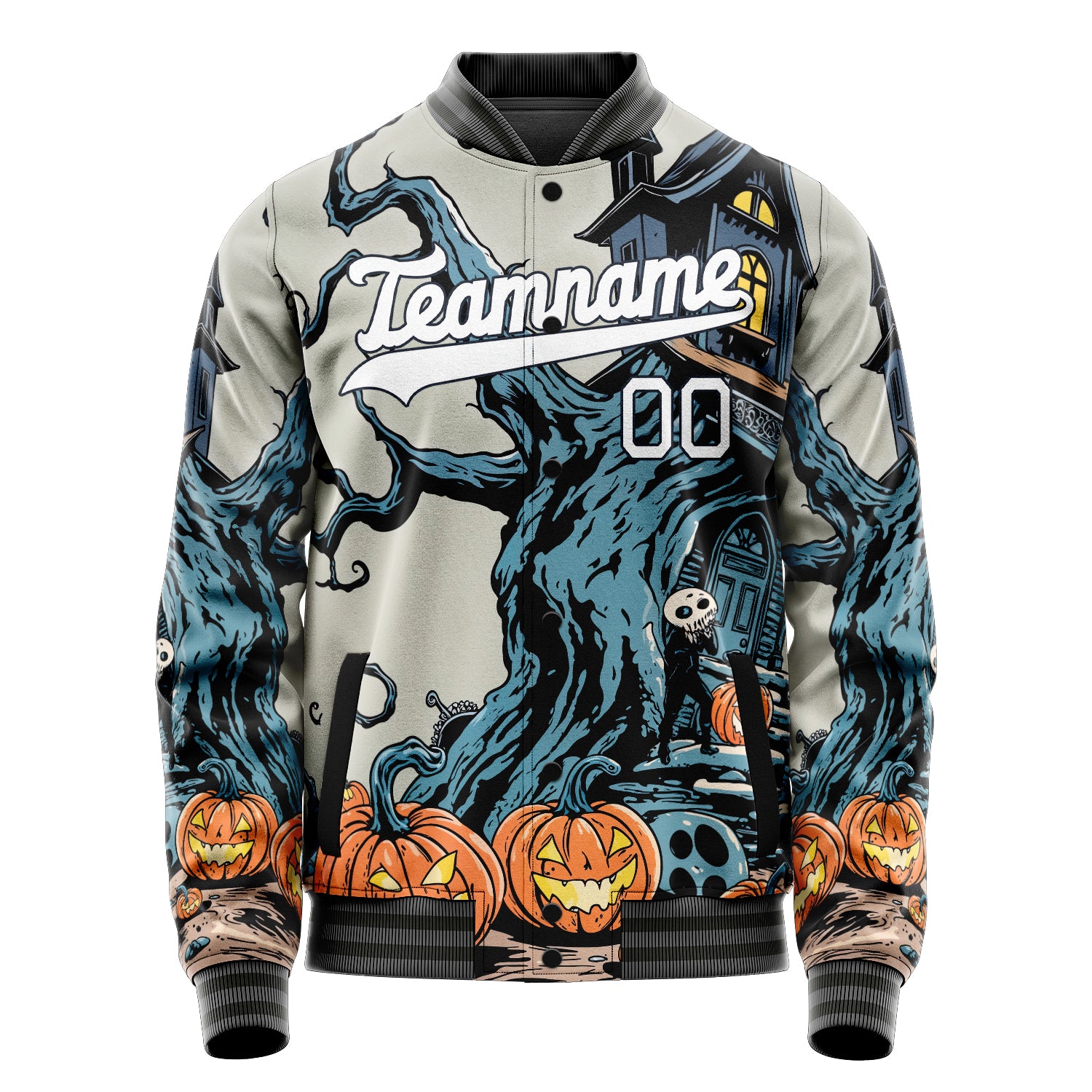 Maßgeschneidertes Creme Halloween Jacke