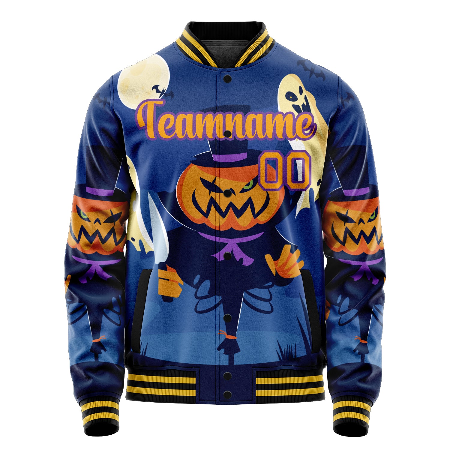 Maßgeschneidertes Königsblau Halloween Jacke