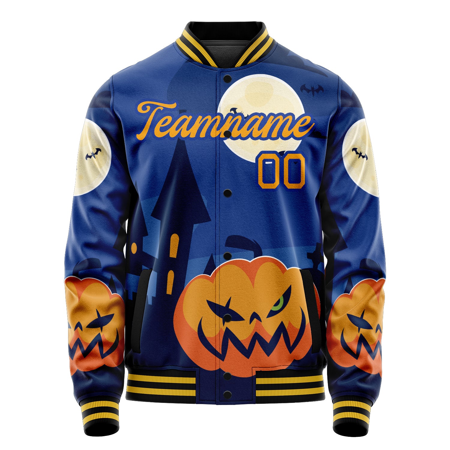 Maßgeschneidertes Königsblau Halloween Jacke