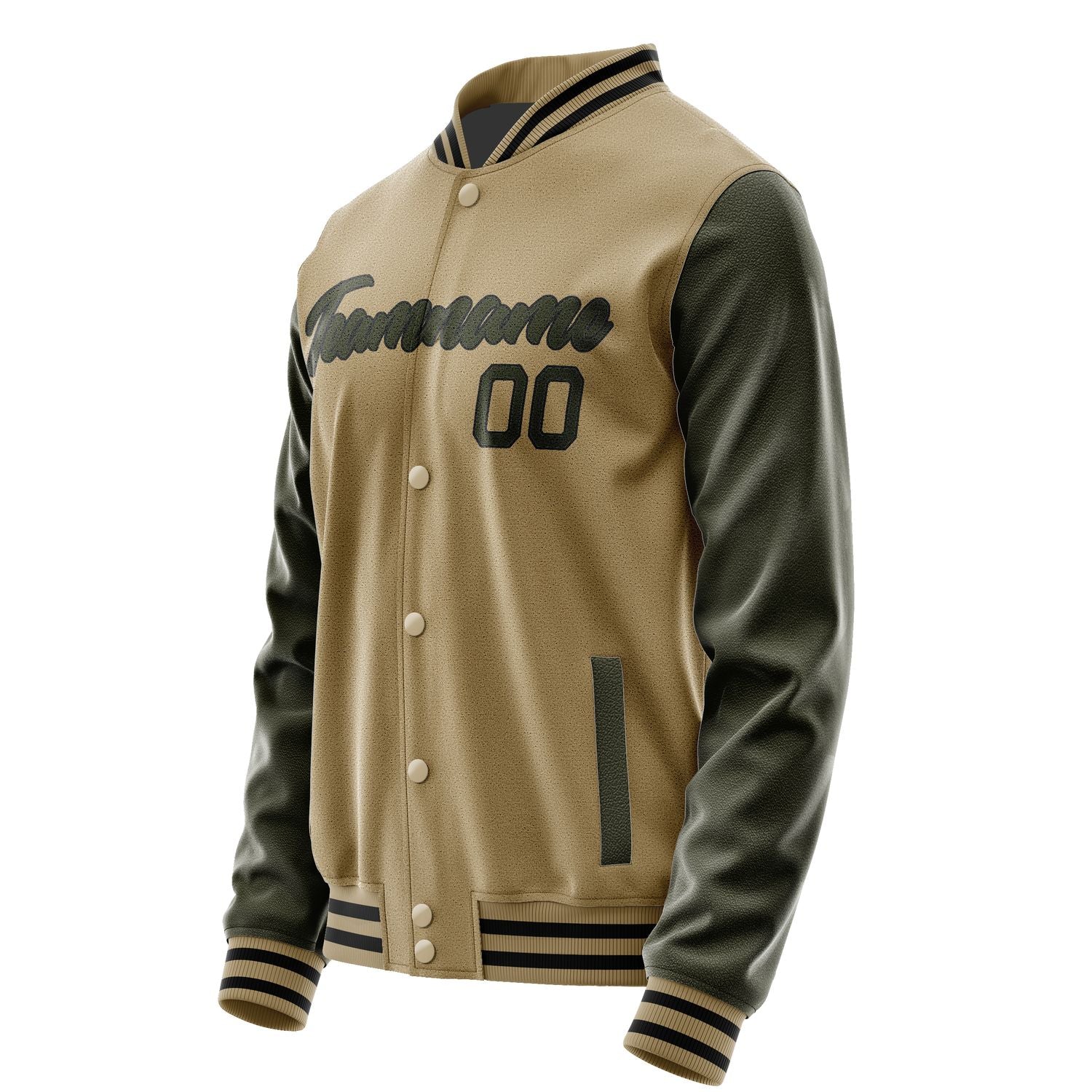 Maßgeschneidertes Hellkhaki Dunkles Oliv Jacke JA2525022517B21702