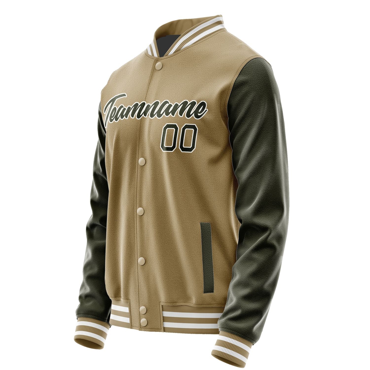 Maßgeschneidertes Hellkhaki Dunkles Oliv Jacke JA2525022518B21802