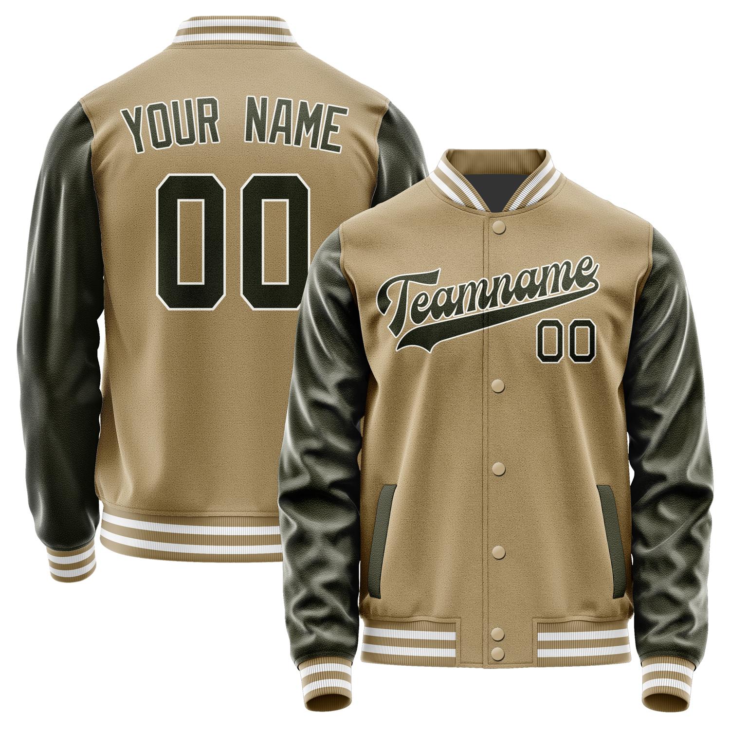 Maßgeschneidertes Hellkhaki Dunkles Oliv Jacke JA2525022518B31802