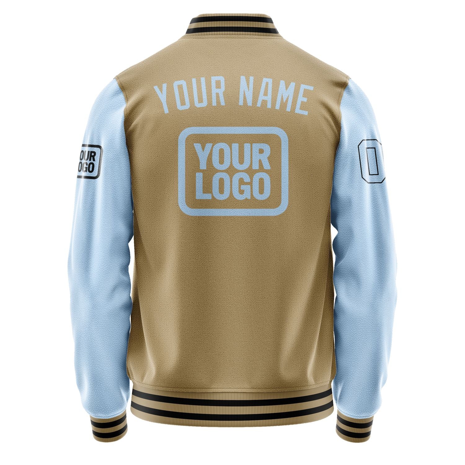 Maßgeschneidertes Hellkhaki Hellblau Jacke JA252508251717080817