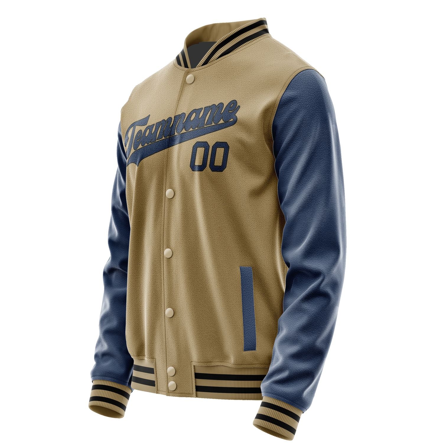 Maßgeschneidertes Hellkhaki Marineblau Jacke JA2525102517B31710