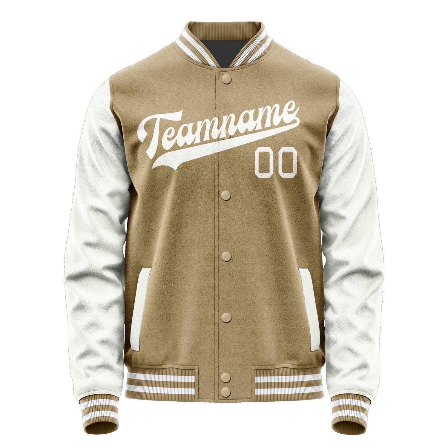 Maßgeschneidertes Hellkhaki Weiß Jacke JA2525182518B31818