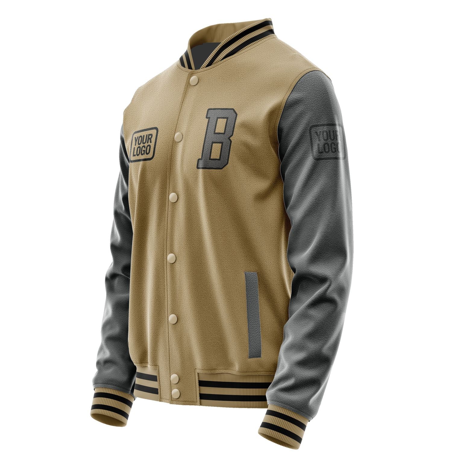 Maßgeschneidertes Hellkhaki Dunkelgrau Jacke JA252520251717202017